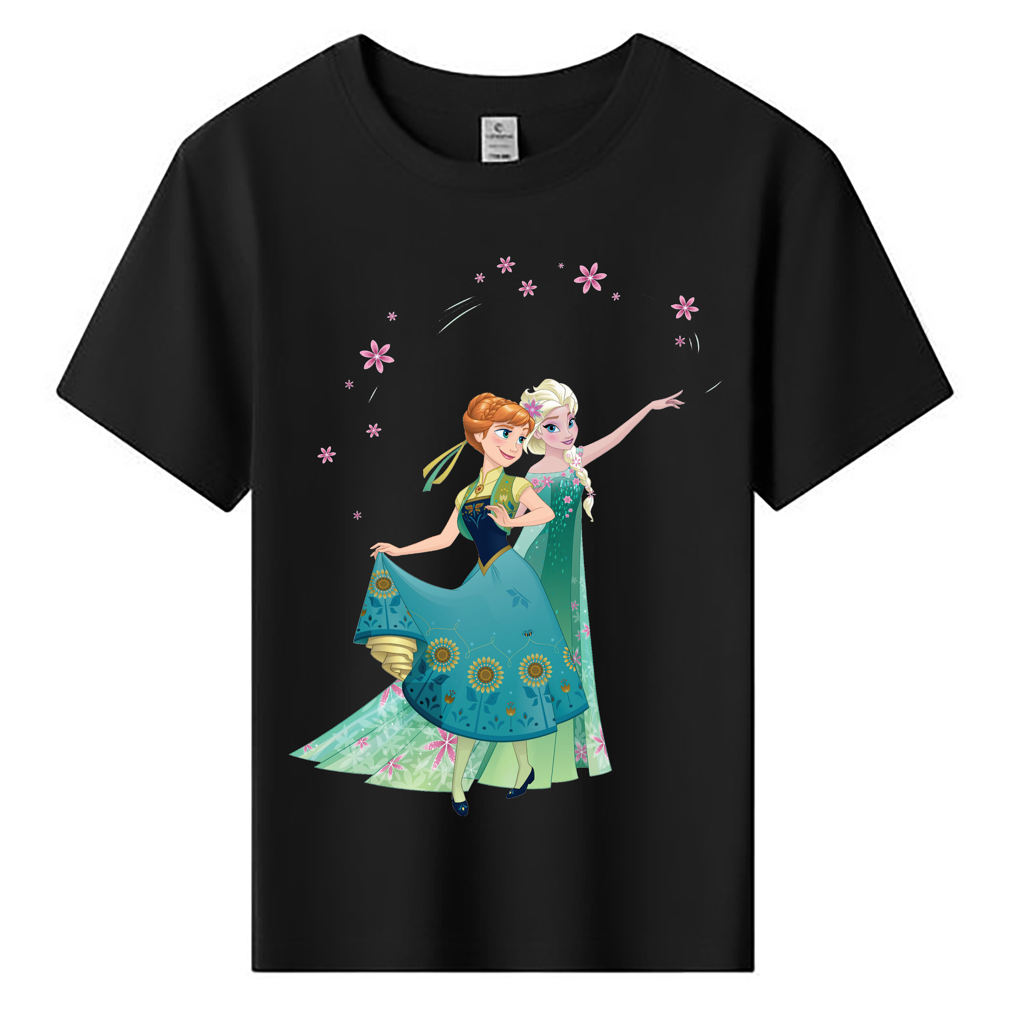 （画像用） アナと雪の女王 アンナ エルサ Frozen Anna Elsa 綿100％キッズTシャツ（フロントプリント）