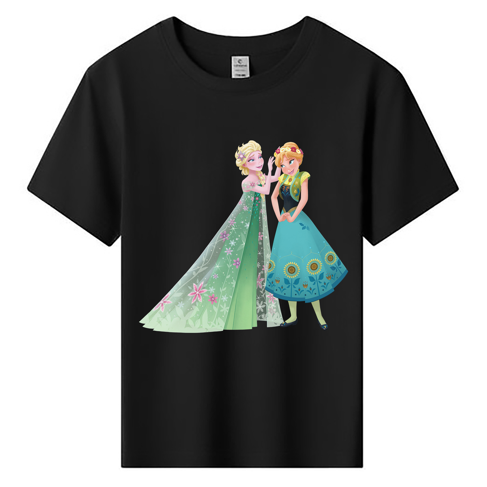 （画像用） アナと雪の女王 アンナ エルサ Frozen Anna Elsa 綿100％キッズTシャツ（フロントプリント）