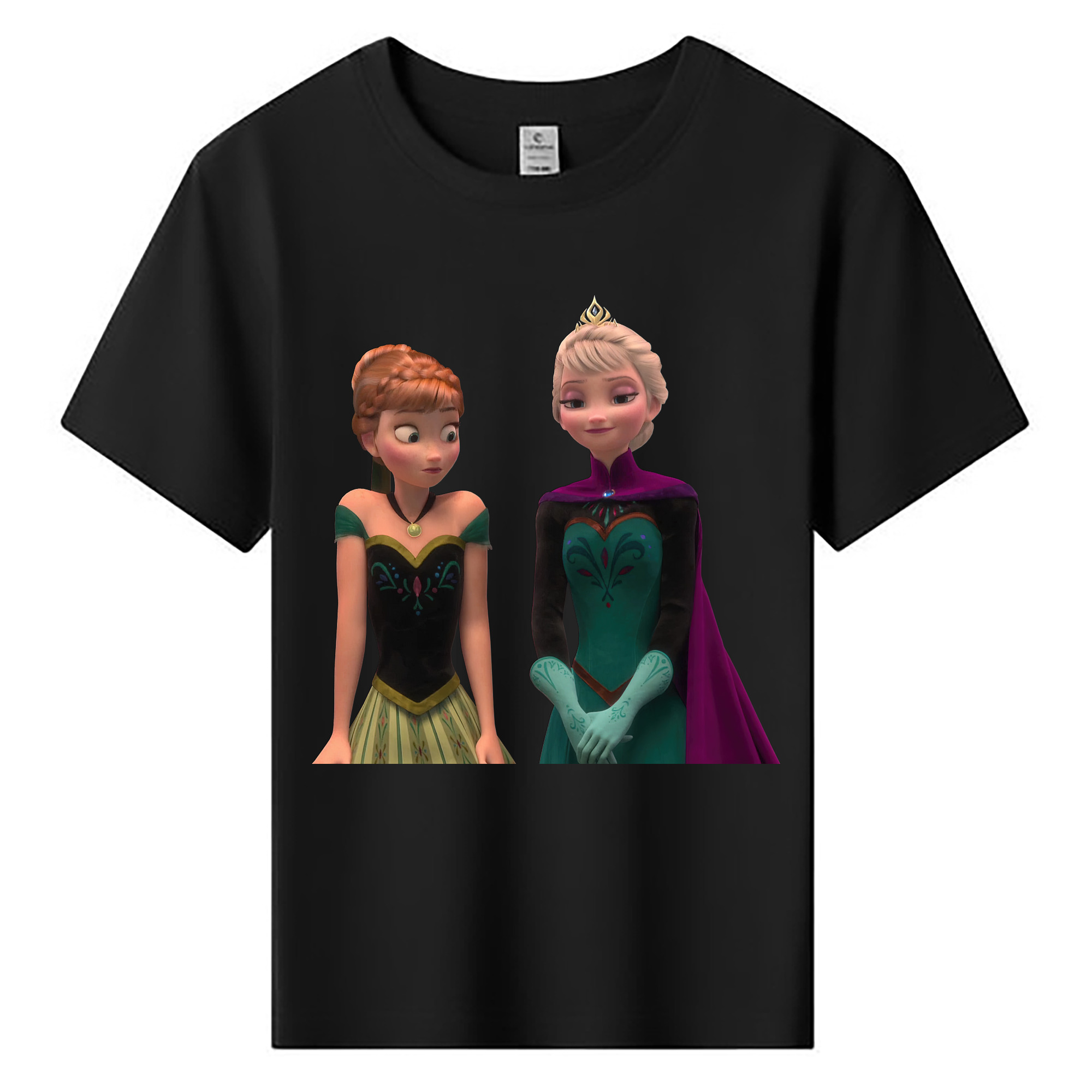 （画像用） アナと雪の女王 アンナ エルサ Frozen Anna Elsa 綿100％キッズTシャツ（フロントプリント）