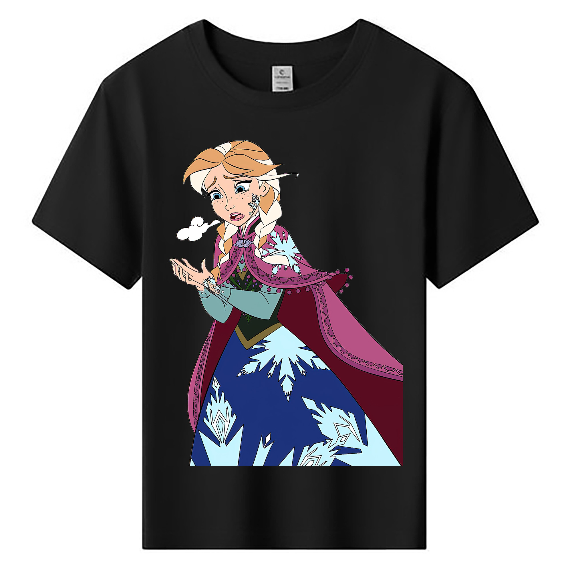 （画像用） アナと雪の女王 アンナ エルサ Frozen Anna Elsa 綿100％キッズTシャツ（フロントプリント）