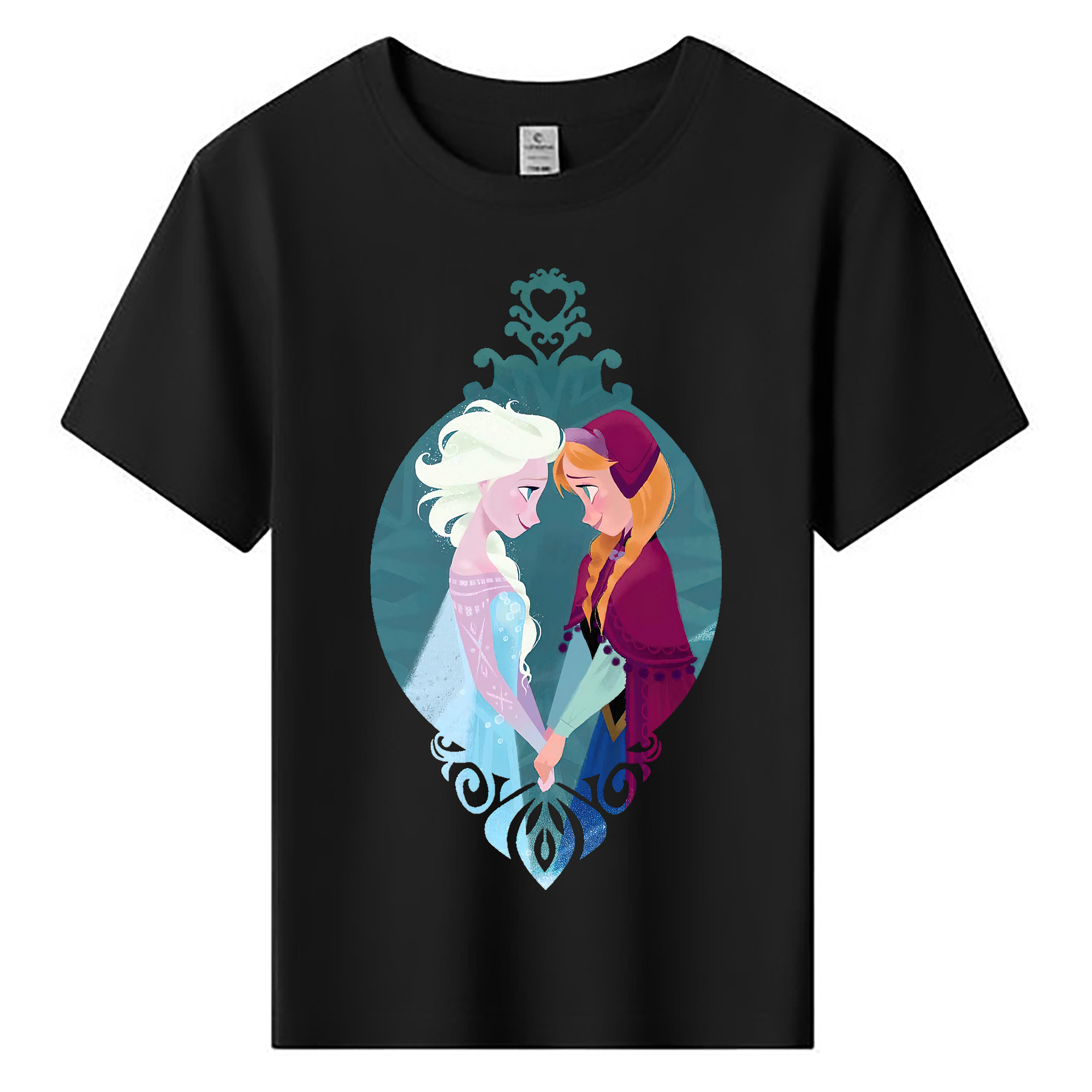 （画像用） アナと雪の女王 アンナ エルサ Frozen Anna Elsa 綿100％キッズTシャツ（フロントプリント）