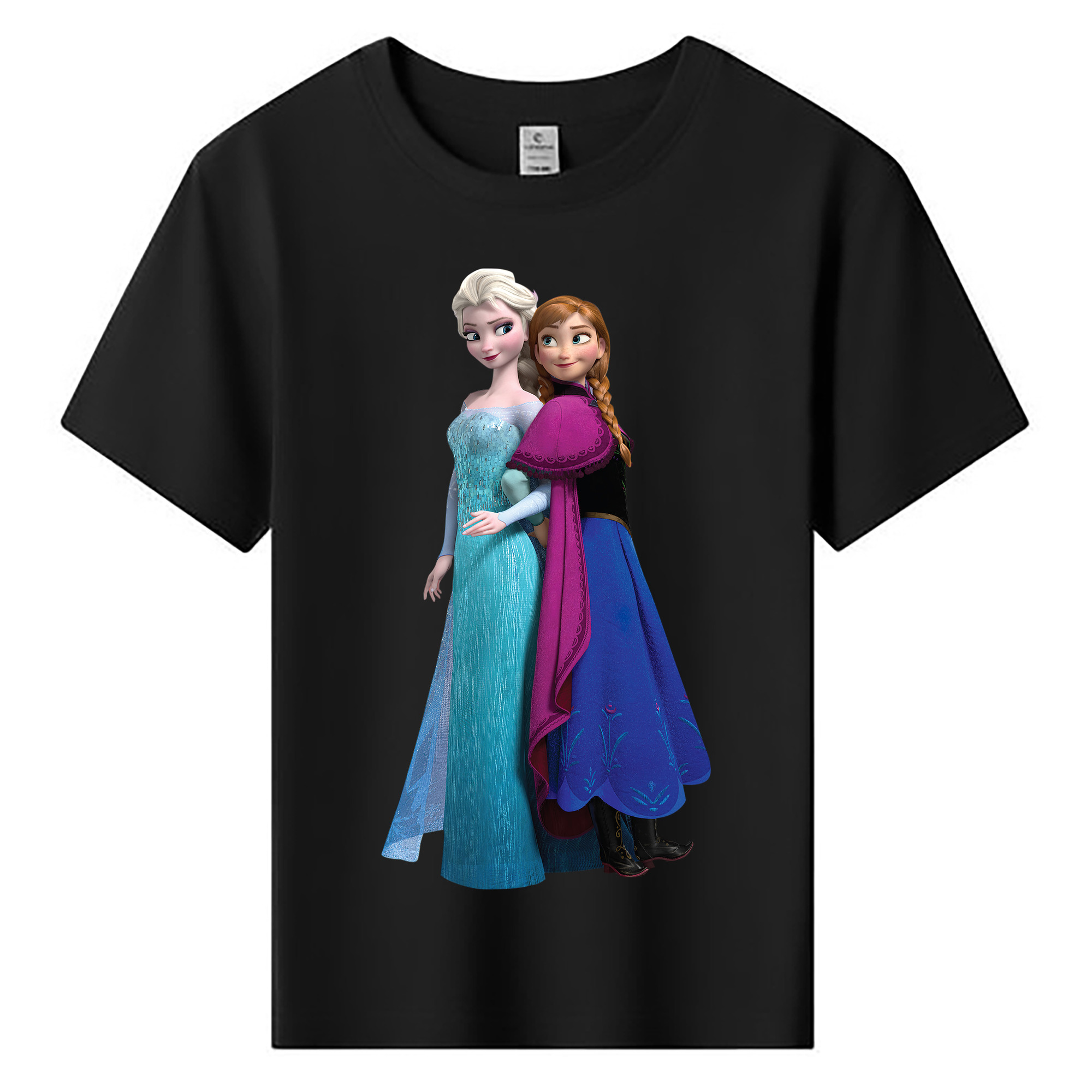 （画像用） アナと雪の女王 アンナ エルサ Frozen Anna Elsa 綿100％キッズTシャツ（フロントプリント）
