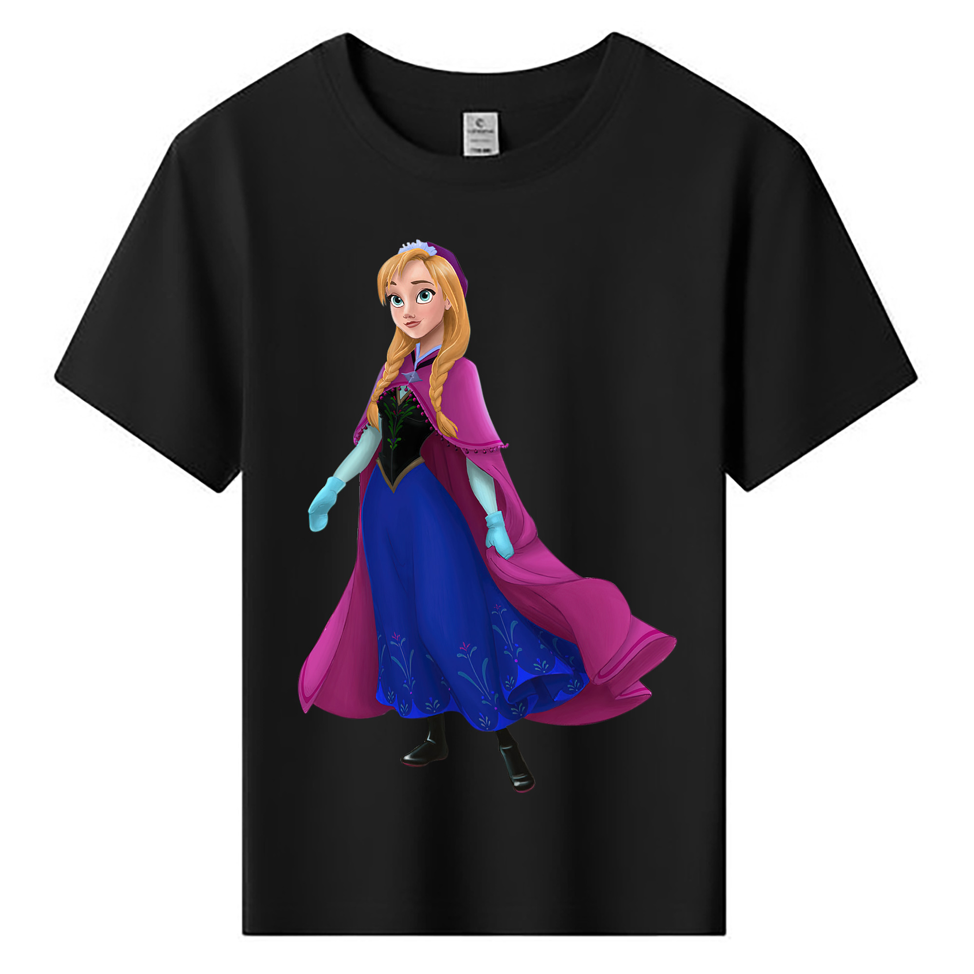 （画像用） アナと雪の女王 アンナ エルサ Frozen Anna Elsa 綿100％キッズTシャツ（フロントプリント）