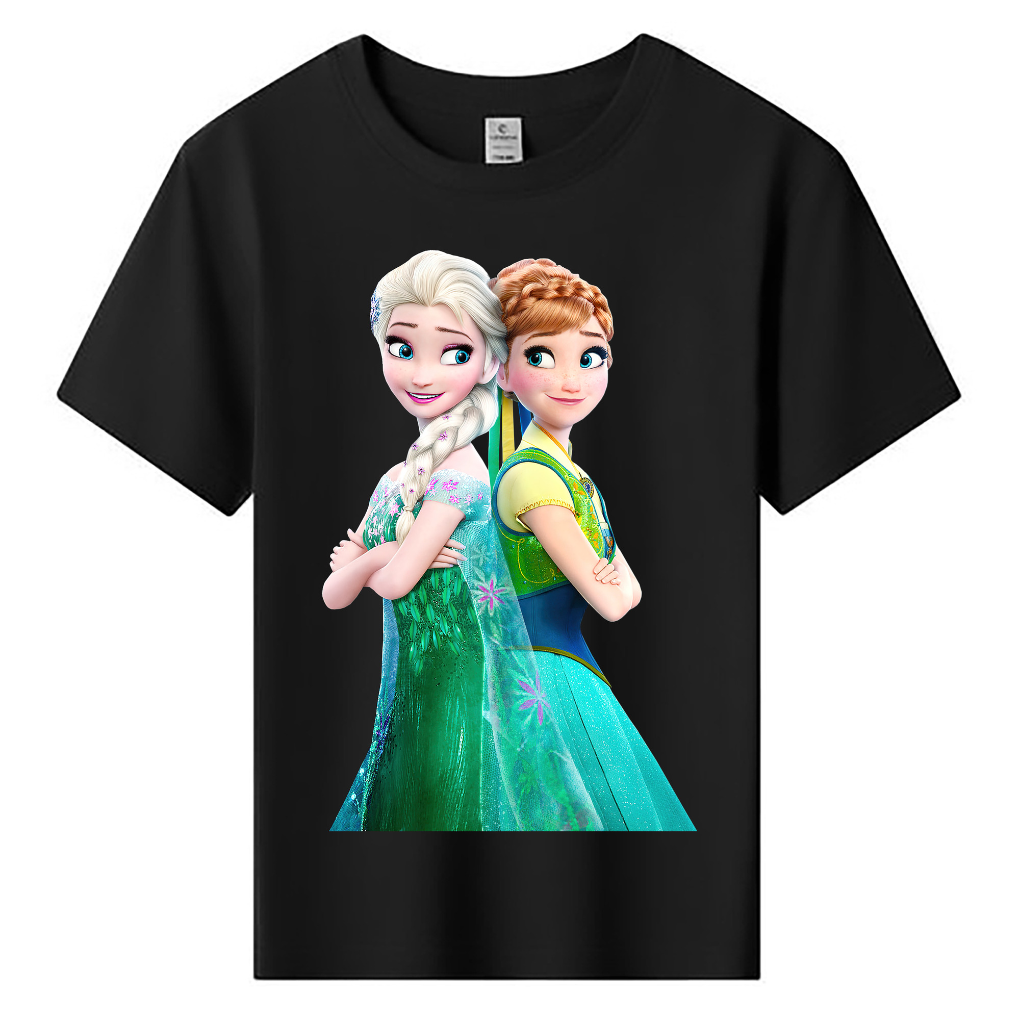 （画像用） アナと雪の女王 アンナ エルサ Frozen Anna Elsa 綿100％キッズTシャツ（フロントプリント）