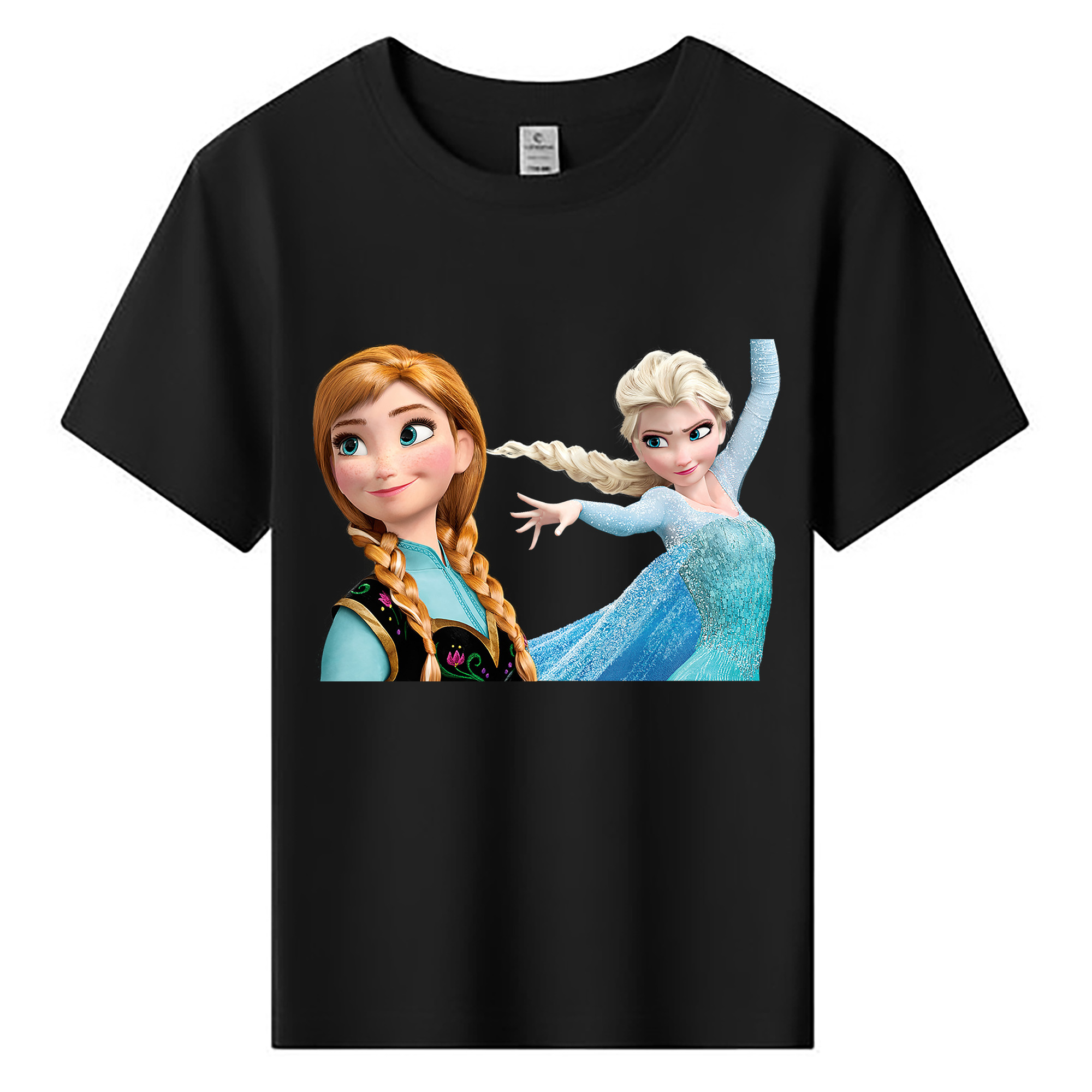 （画像用） アナと雪の女王 アンナ エルサ Frozen Anna Elsa 綿100％キッズTシャツ（フロントプリント）