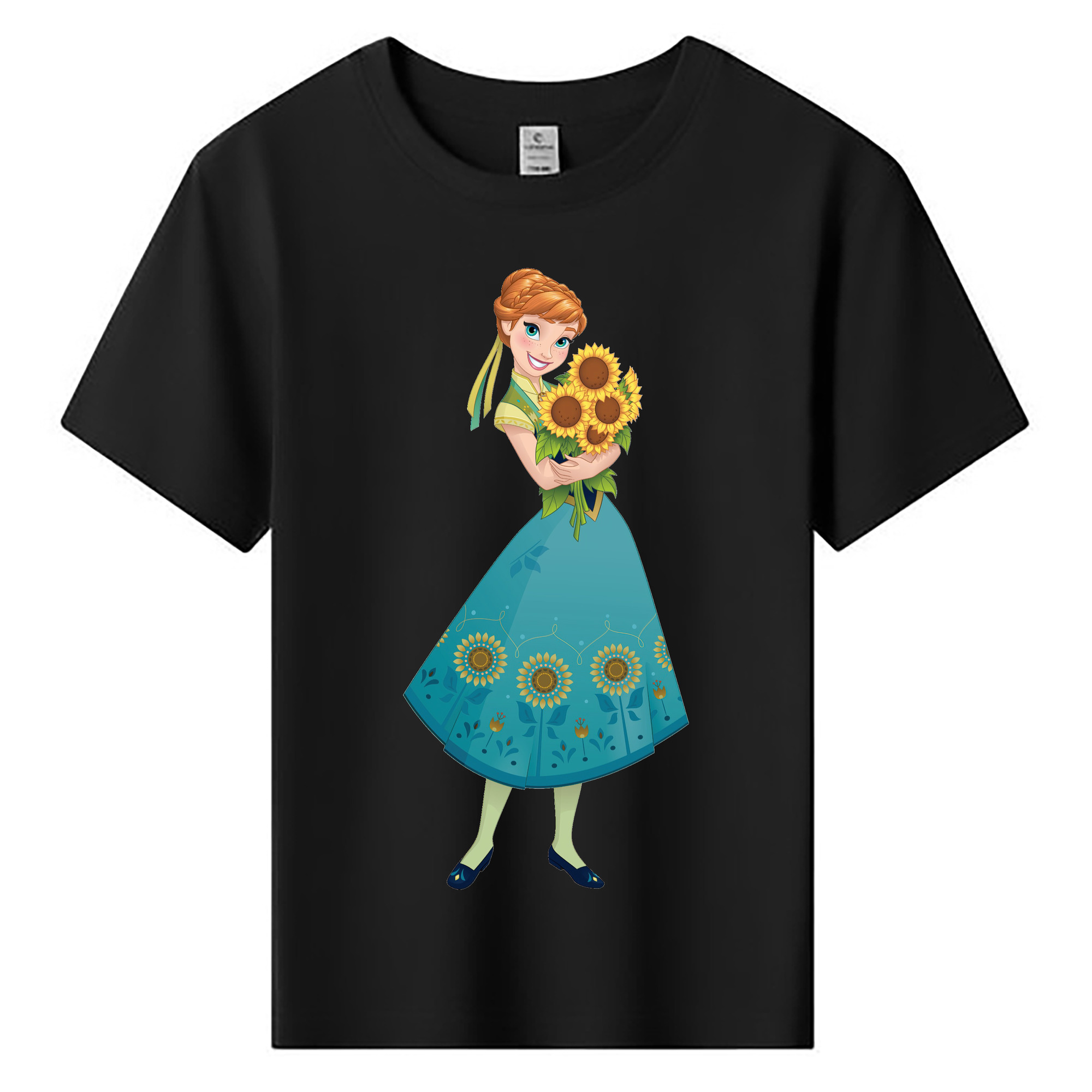 （画像用） アナと雪の女王 アンナ エルサ Frozen Anna Elsa 綿100％キッズTシャツ（フロントプリント）