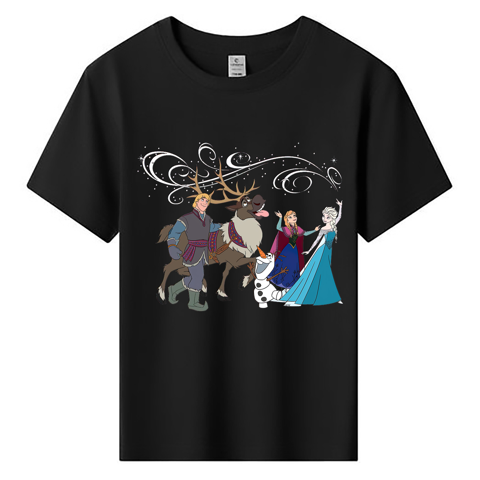 （画像用） アナと雪の女王 アンナ エルサ Frozen Anna Elsa 綿100％キッズTシャツ（フロントプリント）