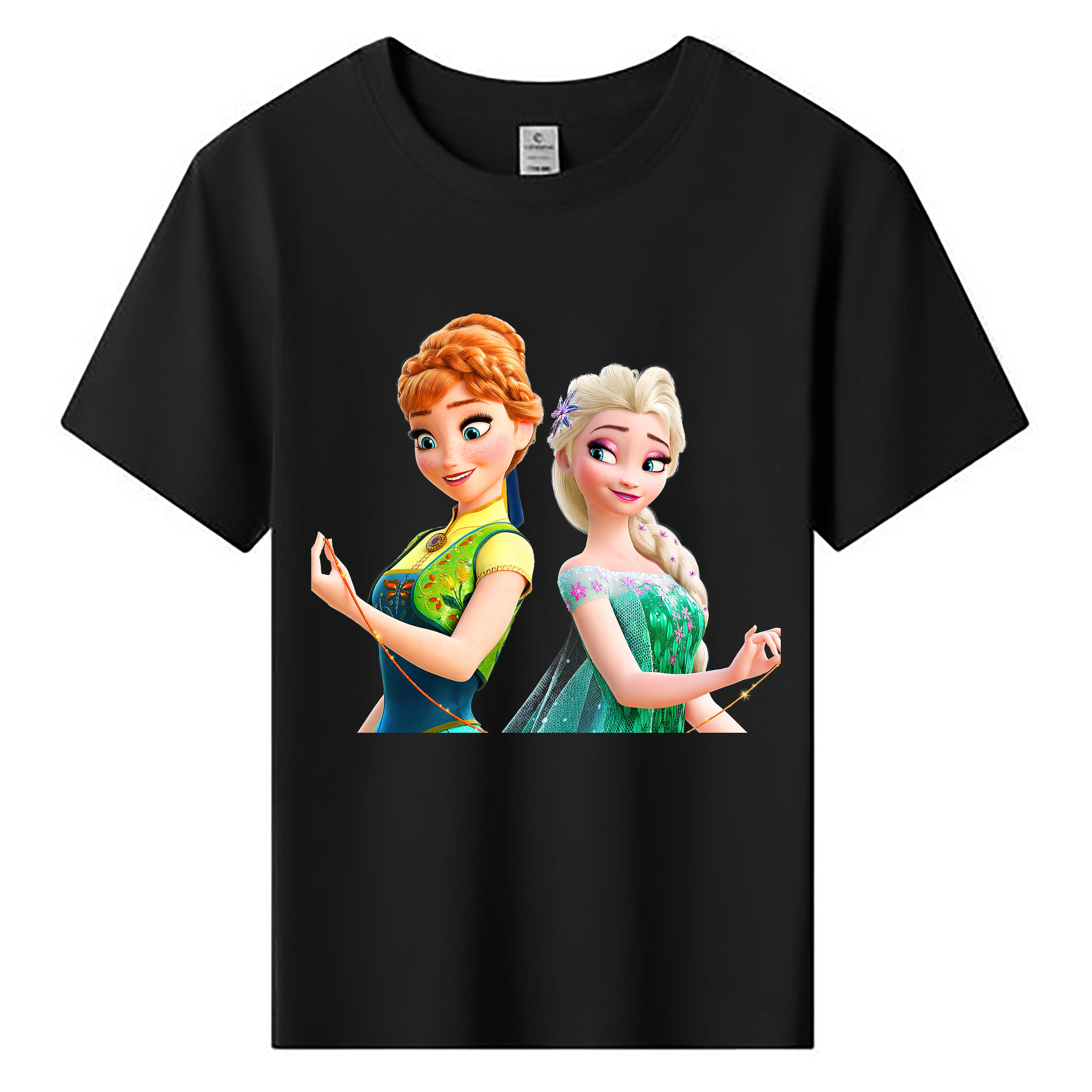 （画像用） アナと雪の女王 アンナ エルサ Frozen Anna Elsa 綿100％キッズTシャツ（フロントプリント）