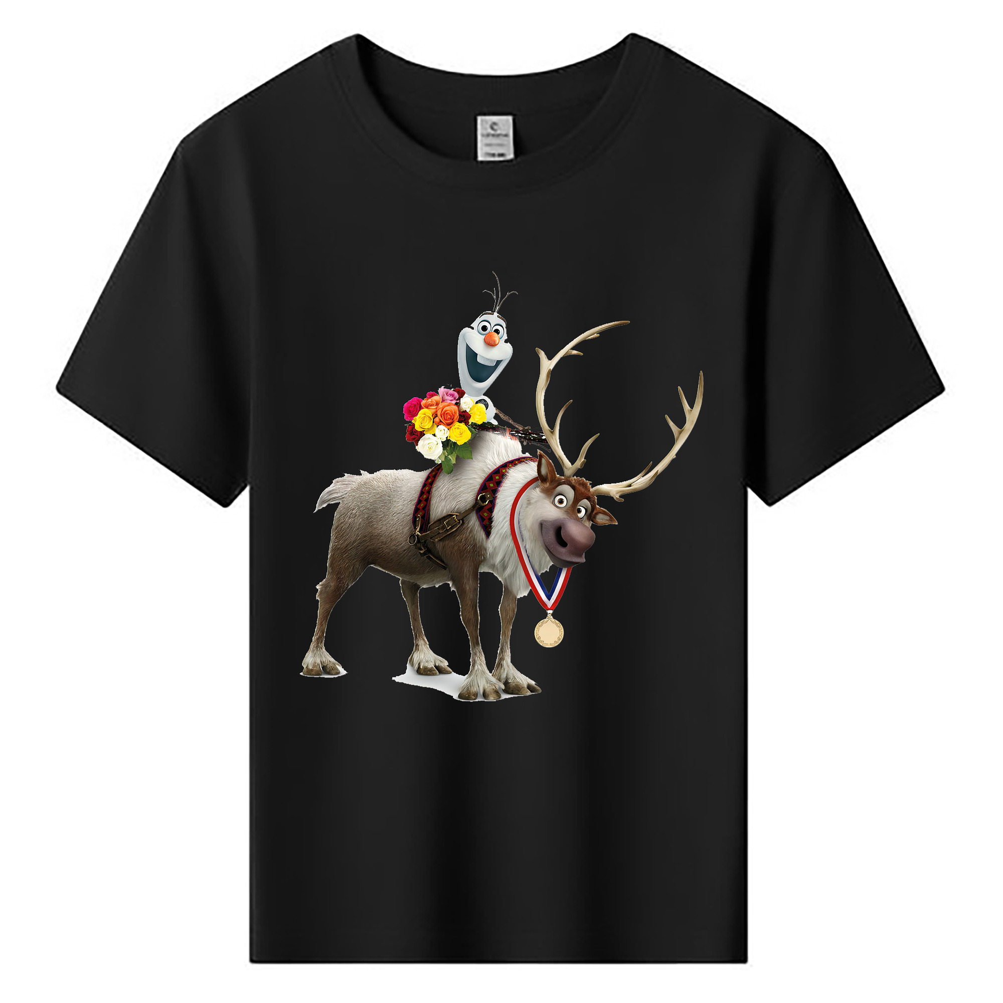 （画像用） アナと雪の女王 アンナ エルサ Frozen Anna Elsa 綿100％キッズTシャツ（フロントプリント）