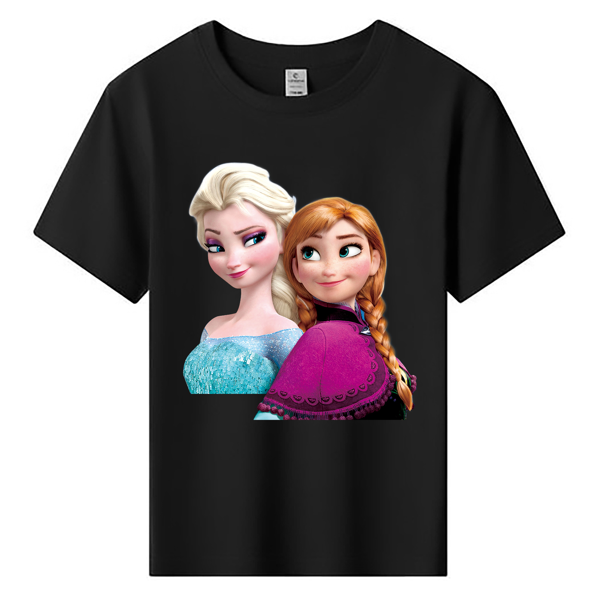 （画像用） アナと雪の女王 アンナ エルサ Frozen Anna Elsa 綿100％キッズTシャツ（フロントプリント）