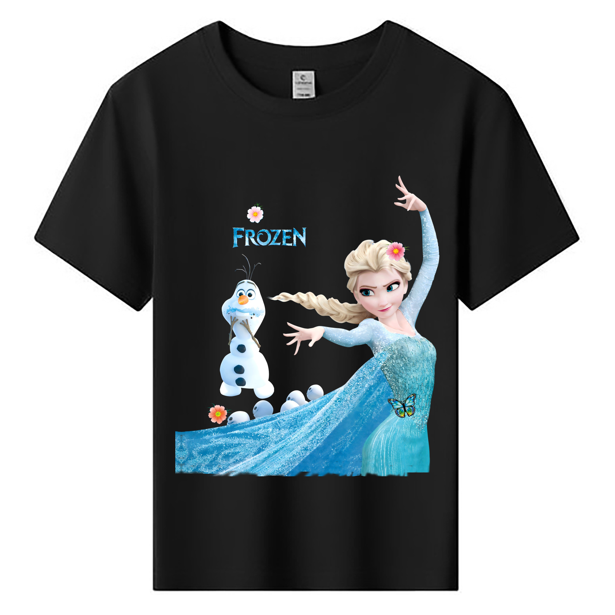（画像用） アナと雪の女王 アンナ エルサ Frozen Anna Elsa 綿100％キッズTシャツ（フロントプリント）