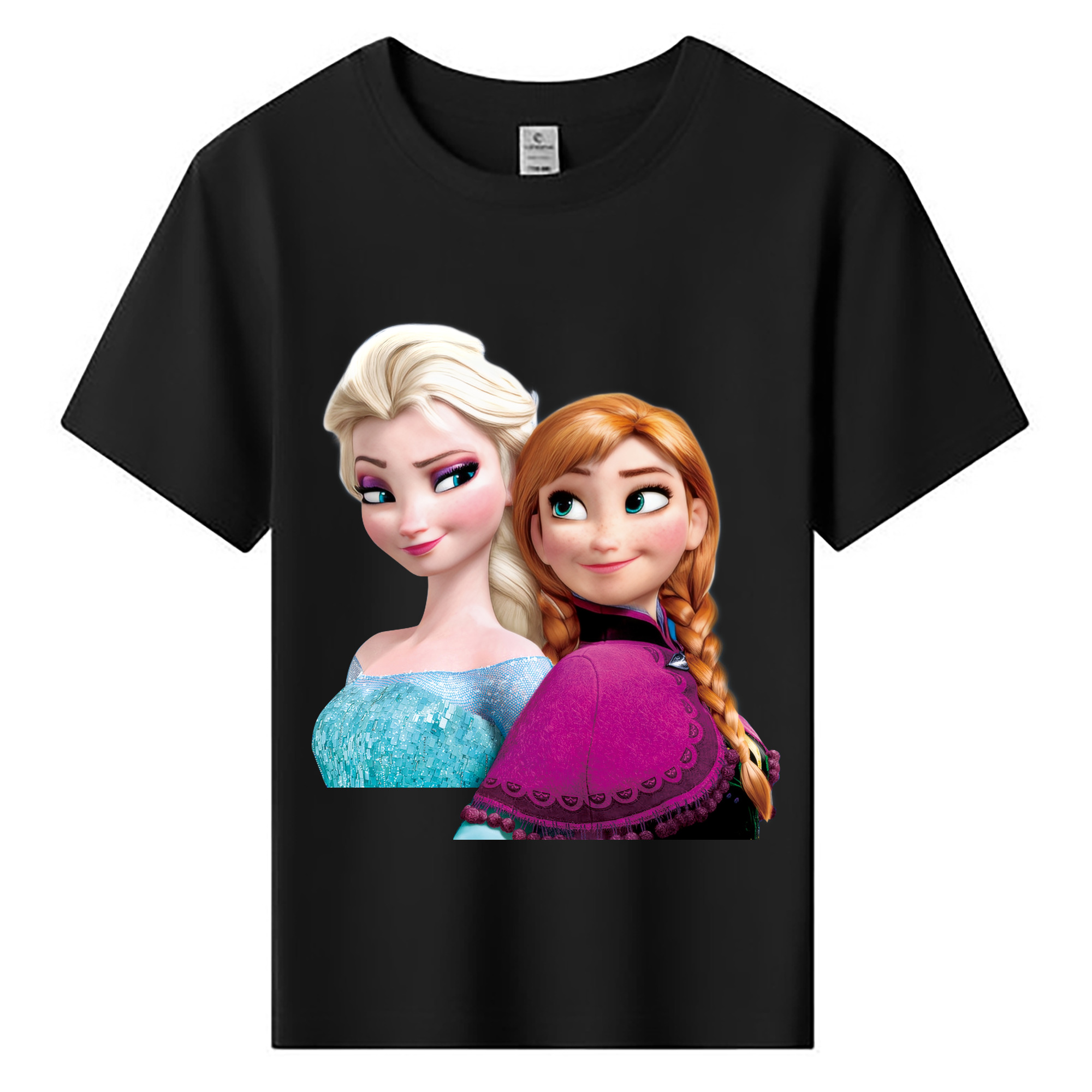 （画像用） アナと雪の女王 アンナ エルサ Frozen Anna Elsa 綿100％キッズTシャツ（フロントプリント）