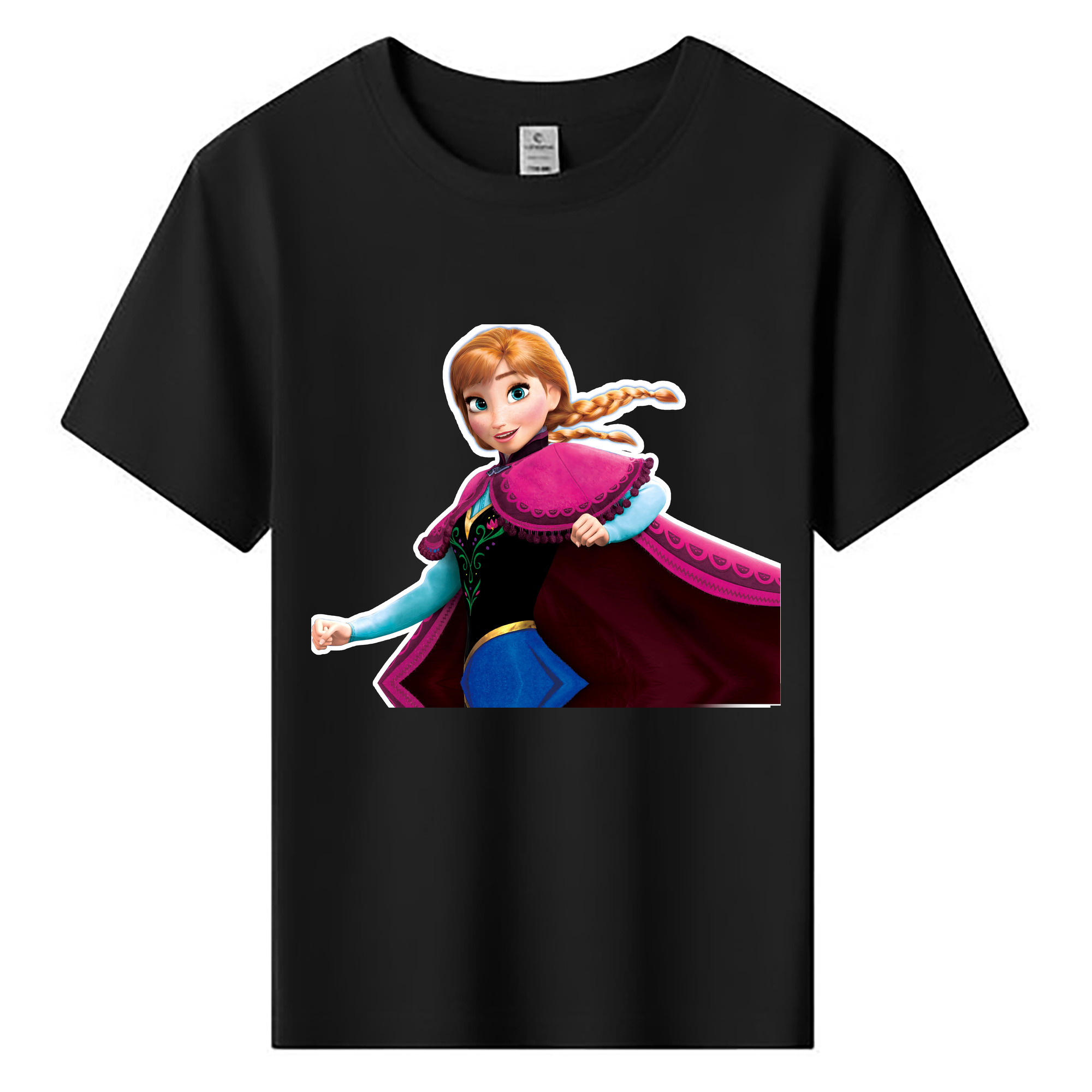 （画像用） アナと雪の女王 アンナ エルサ Frozen Anna Elsa 綿100％キッズTシャツ（フロントプリント）