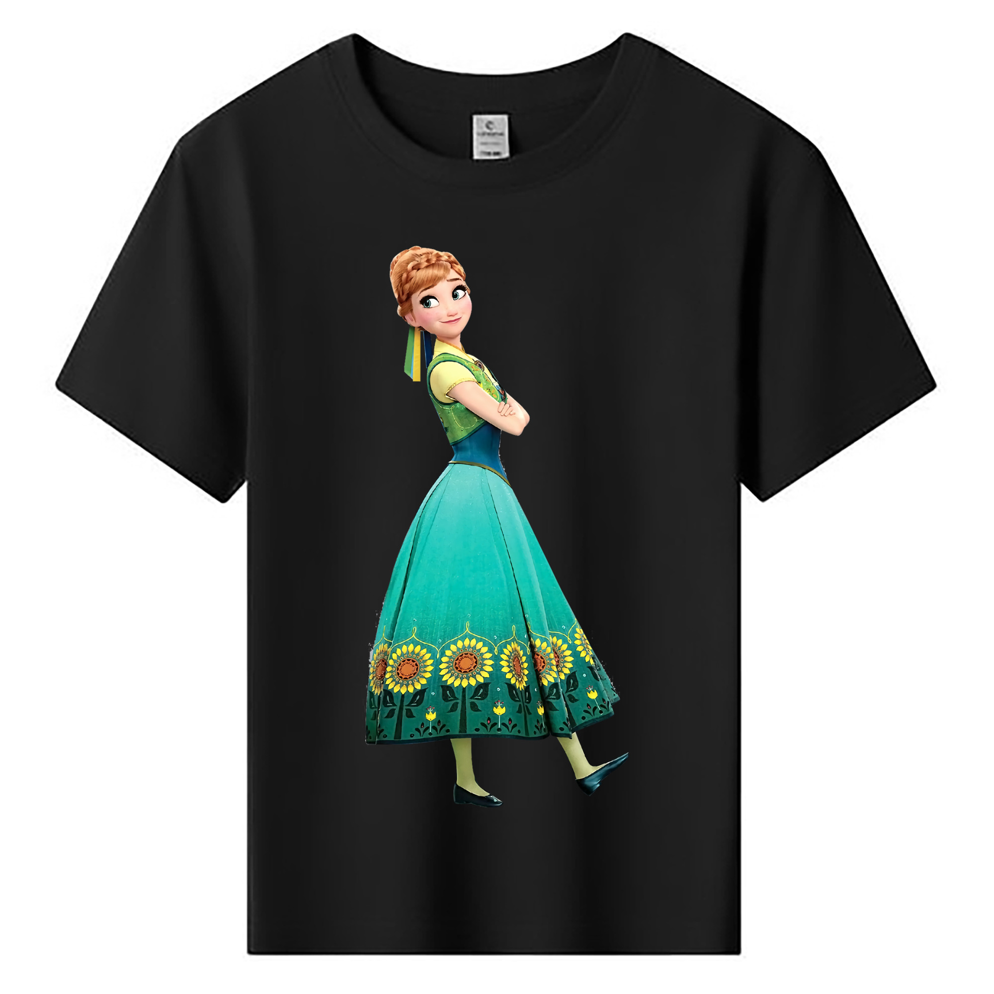 （画像用） アナと雪の女王 アンナ エルサ Frozen Anna Elsa 綿100％キッズTシャツ（フロントプリント）