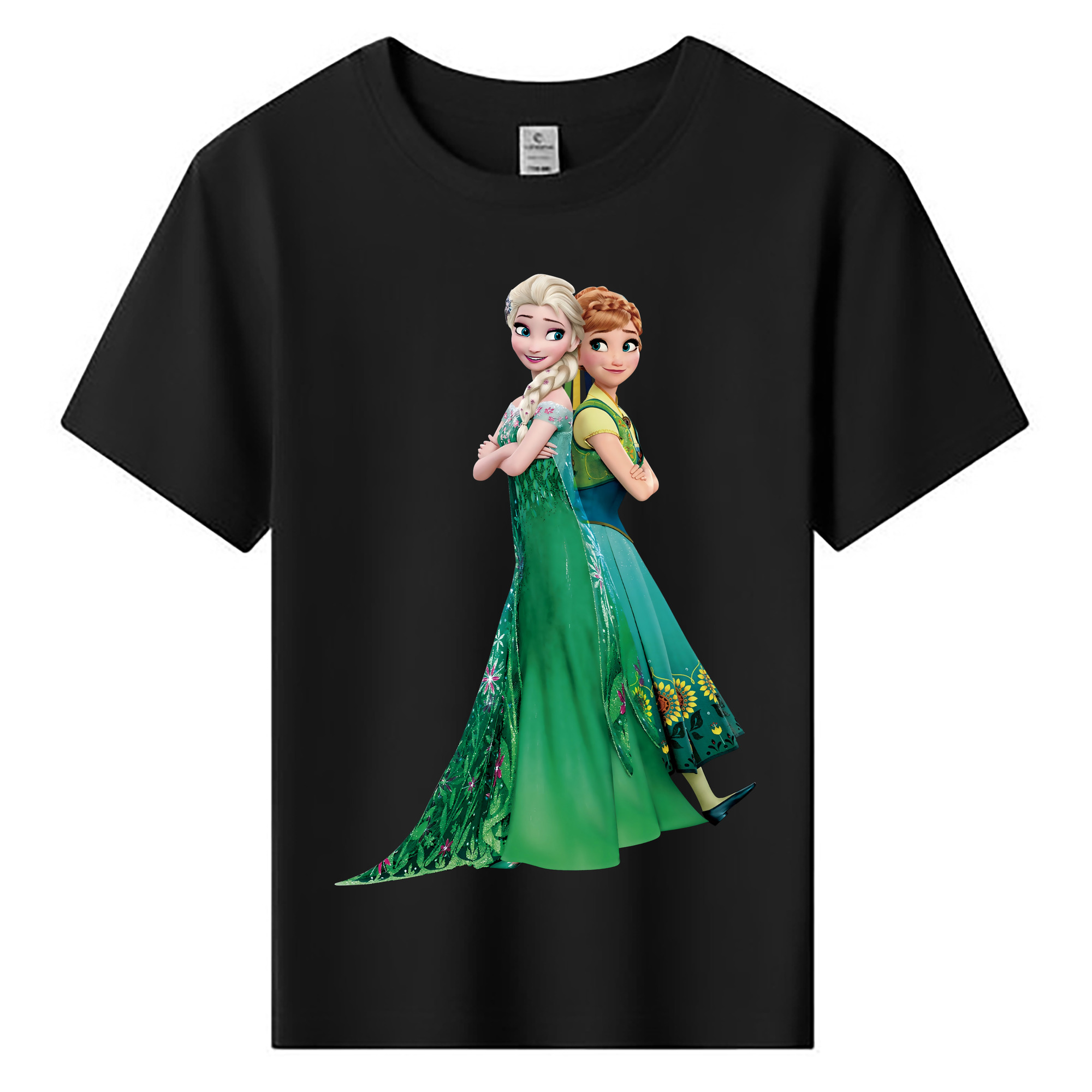 （画像用） アナと雪の女王 アンナ エルサ Frozen Anna Elsa 綿100％キッズTシャツ（フロントプリント）