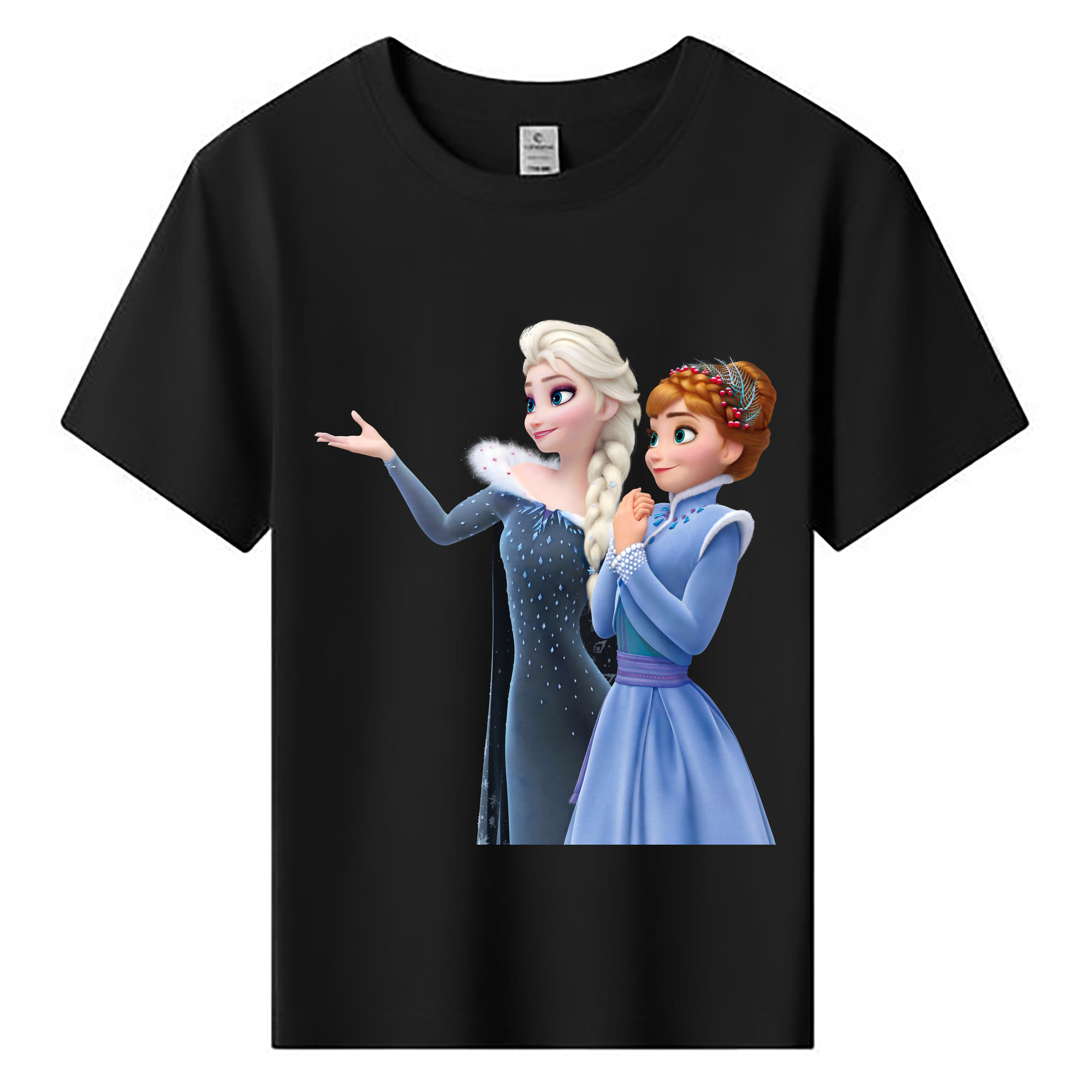 （画像用） アナと雪の女王 アンナ エルサ Frozen Anna Elsa 綿100％キッズTシャツ（フロントプリント）