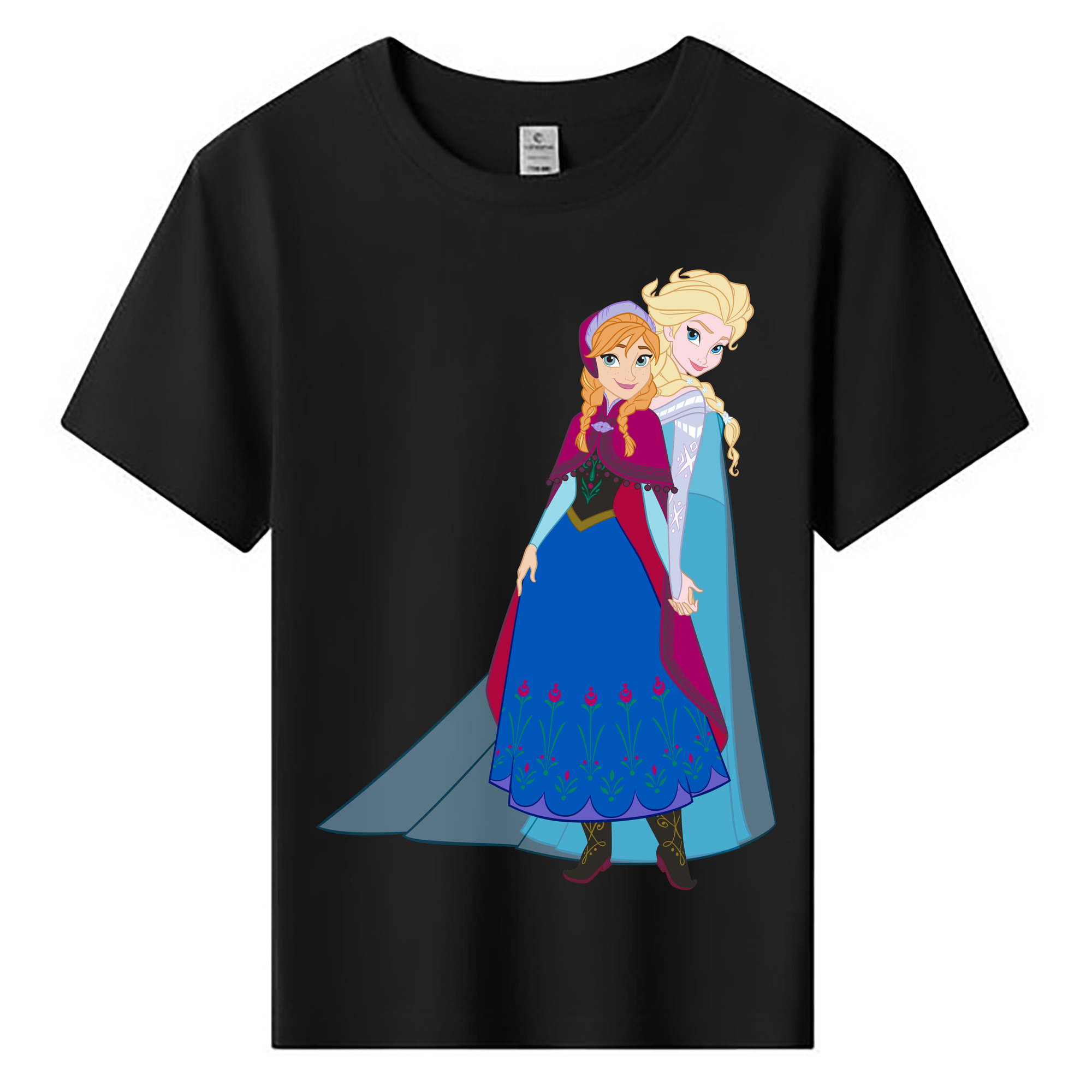 （画像用） アナと雪の女王 アンナ エルサ Frozen Anna Elsa 綿100％キッズTシャツ（フロントプリント）
