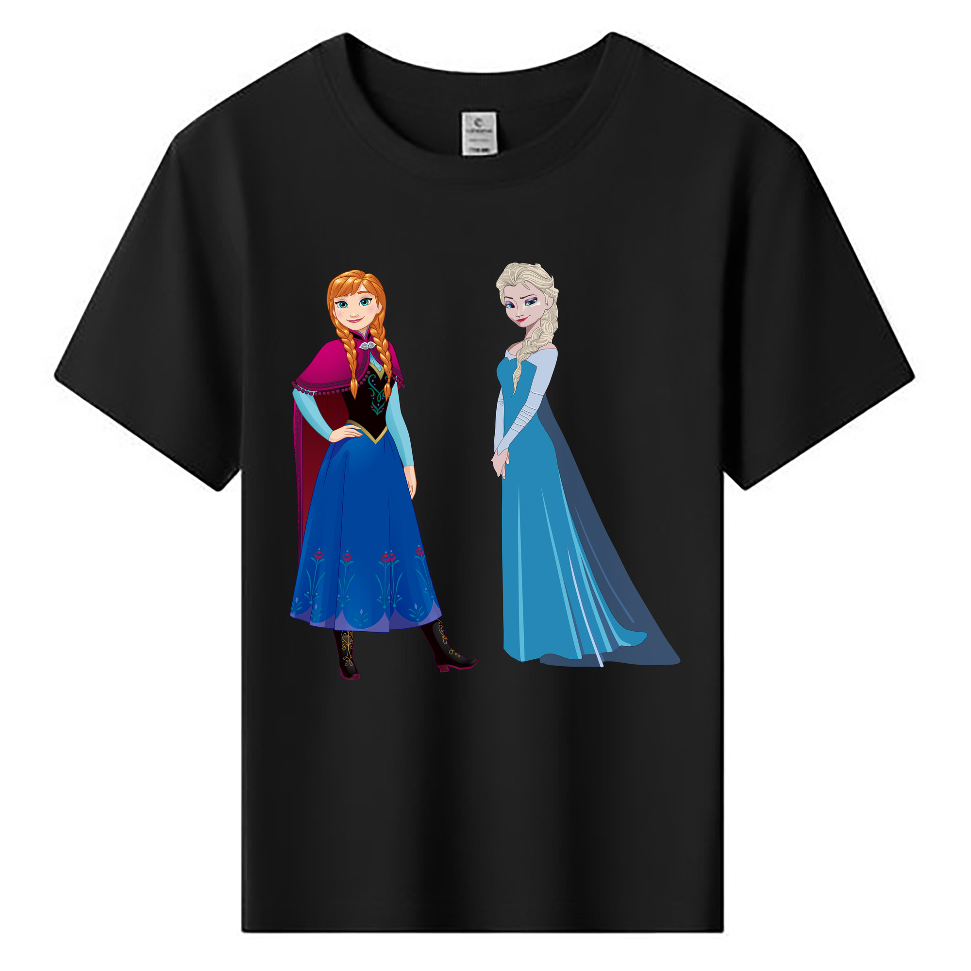 （画像用） アナと雪の女王 アンナ エルサ Frozen Anna Elsa 綿100％キッズTシャツ（フロントプリント）