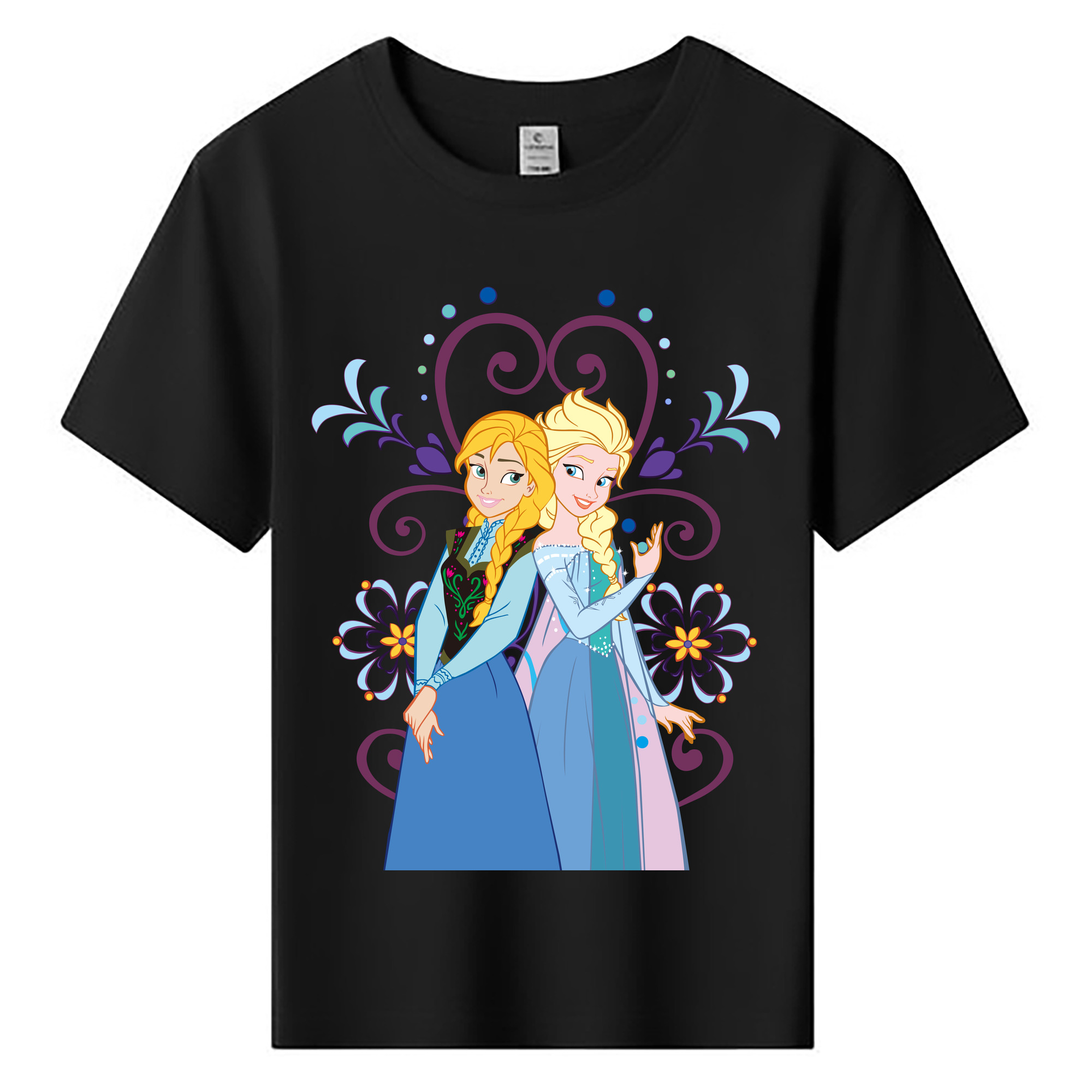 （画像用） アナと雪の女王 アンナ エルサ Frozen Anna Elsa 綿100％キッズTシャツ（フロントプリント）