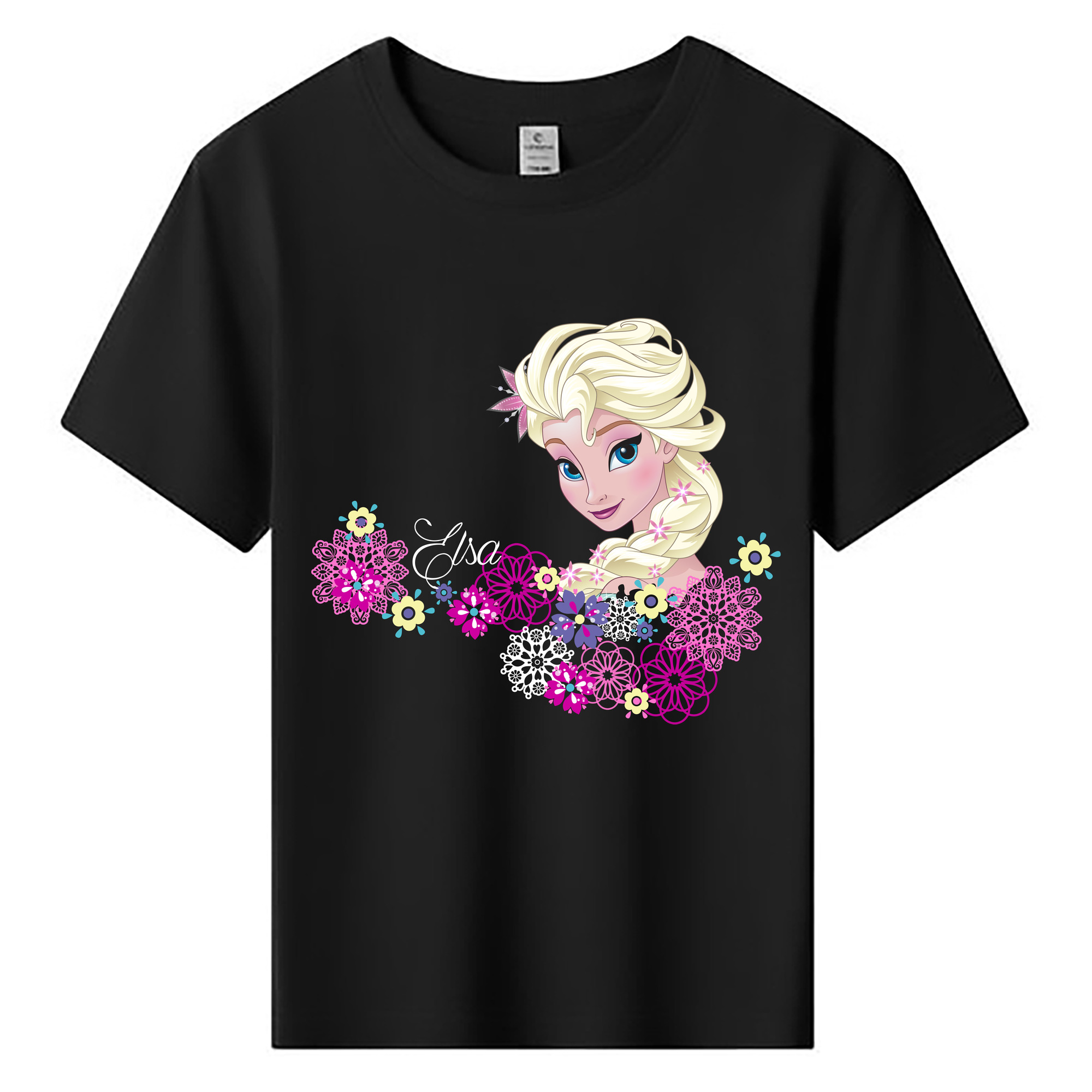 （画像用） アナと雪の女王 アンナ エルサ Frozen Anna Elsa 綿100％キッズTシャツ（フロントプリント）