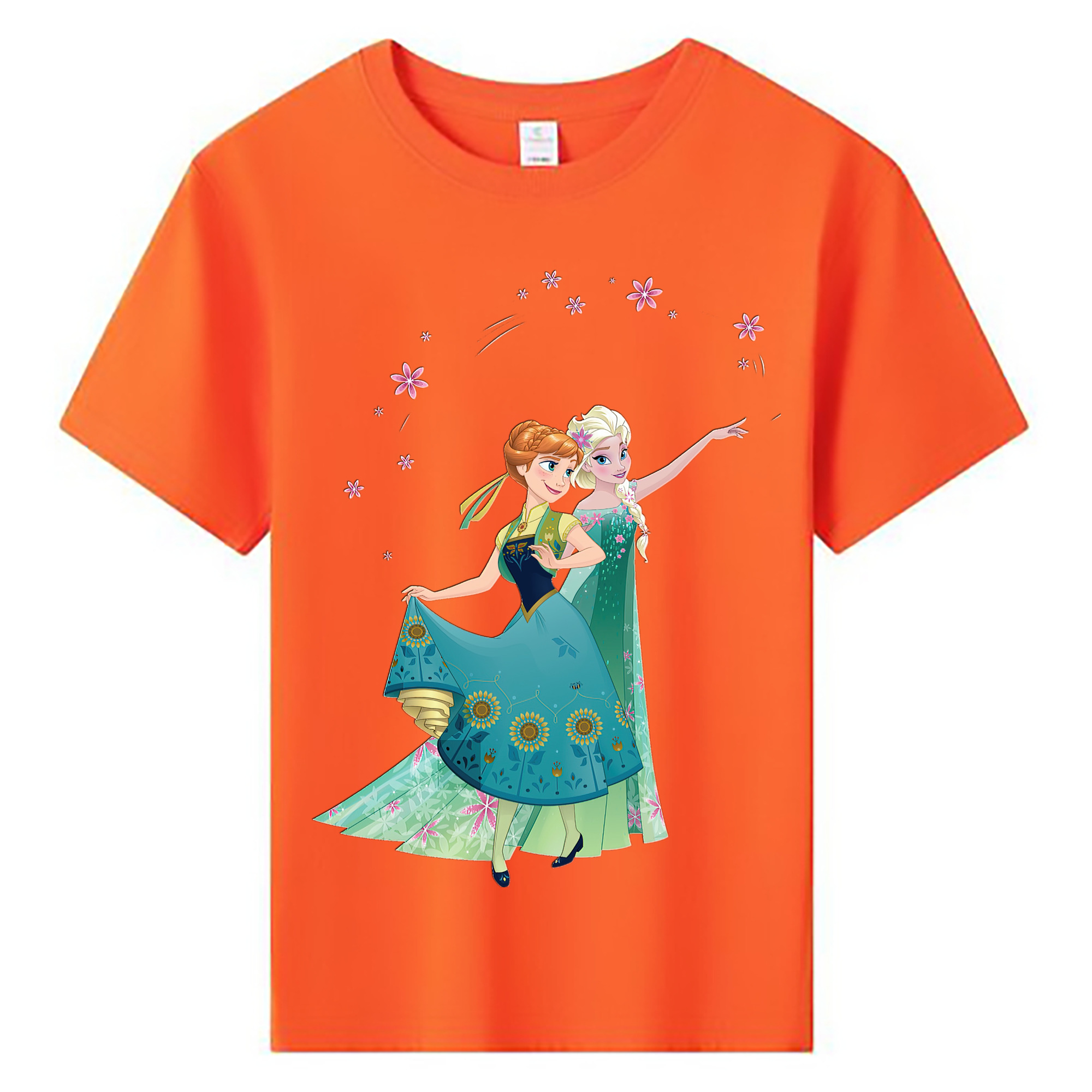 （画像用） アナと雪の女王 アンナ エルサ Frozen Anna Elsa 綿100％キッズTシャツ（フロントプリント）