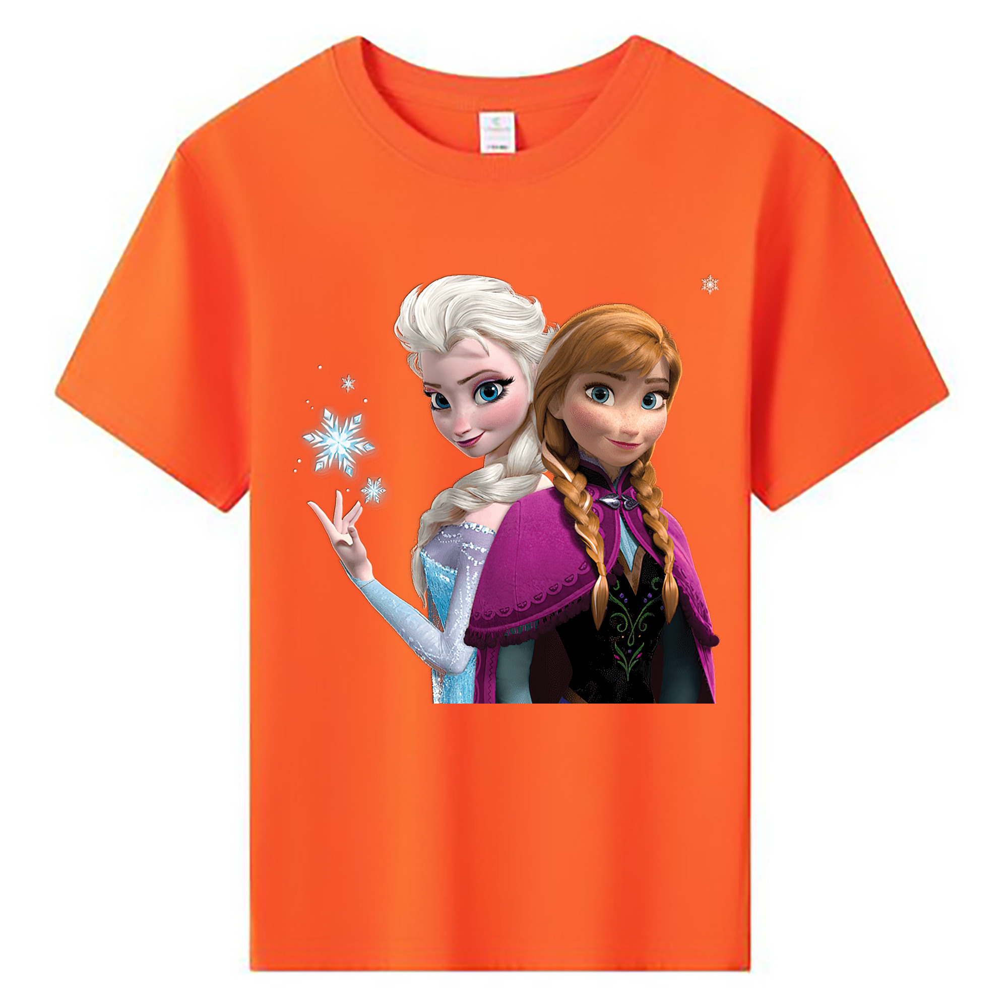 （画像用） アナと雪の女王 アンナ エルサ Frozen Anna Elsa 綿100％キッズTシャツ（フロントプリント）