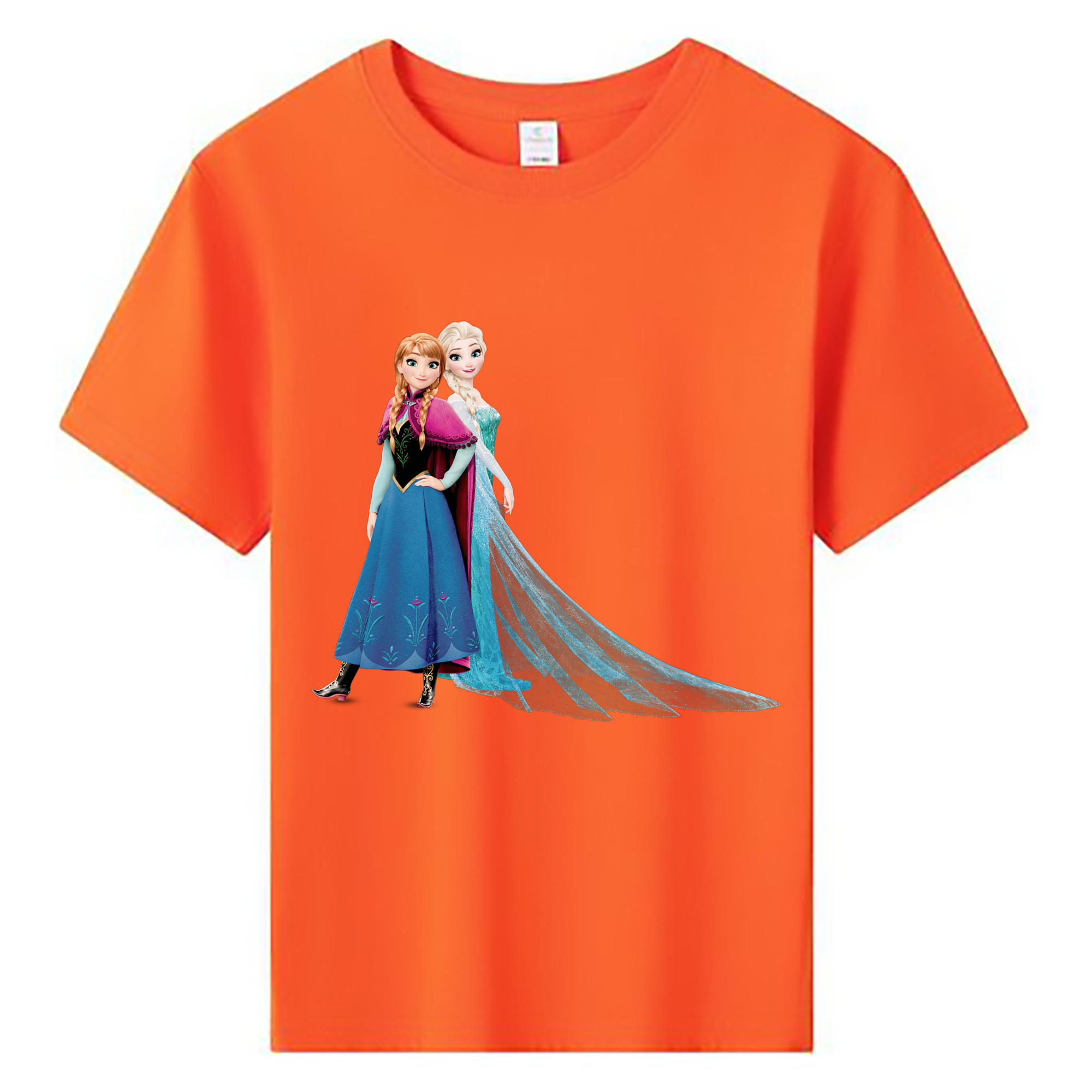 （画像用） アナと雪の女王 アンナ エルサ Frozen Anna Elsa 綿100％キッズTシャツ（フロントプリント）