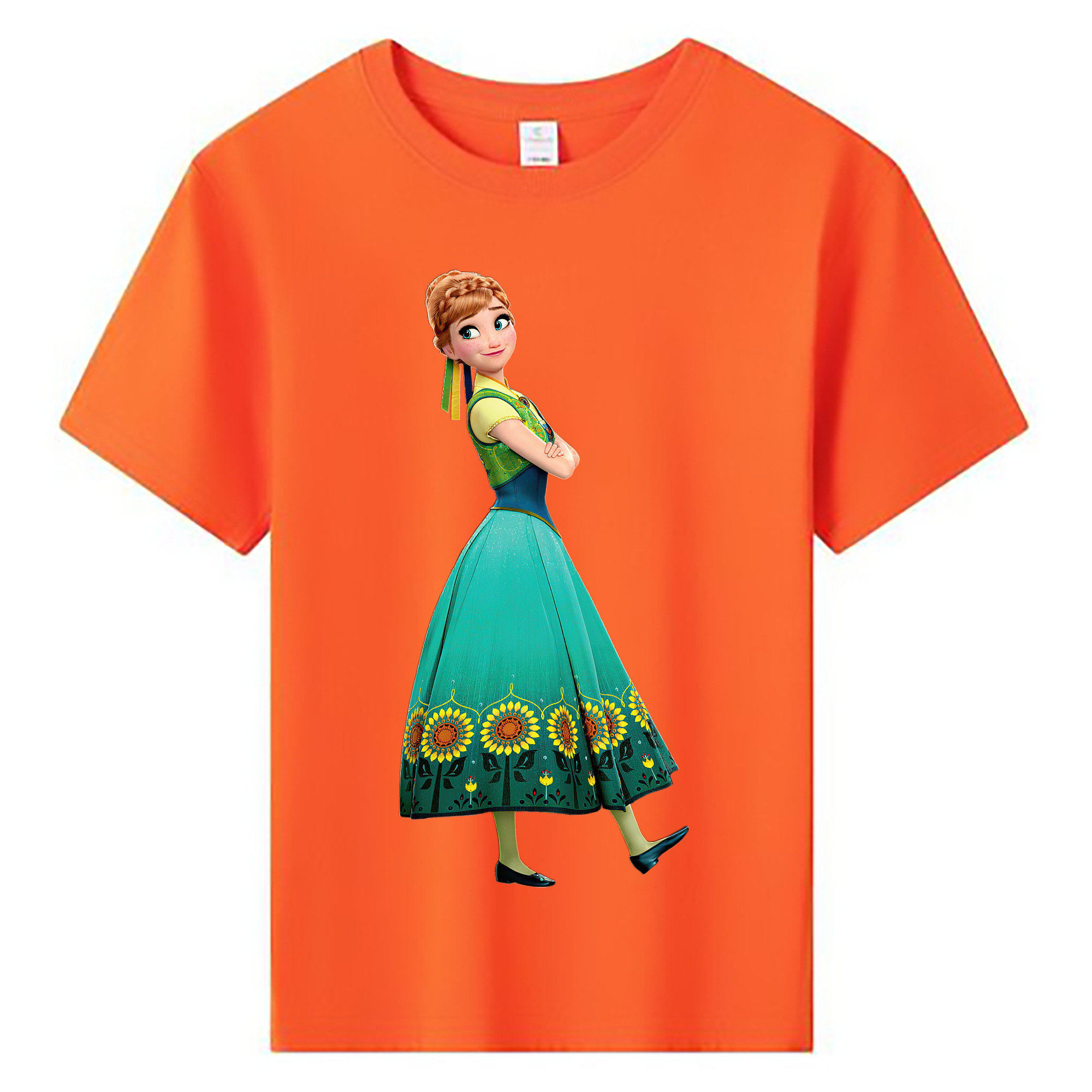 （画像用） アナと雪の女王 アンナ エルサ Frozen Anna Elsa 綿100％キッズTシャツ（フロントプリント）