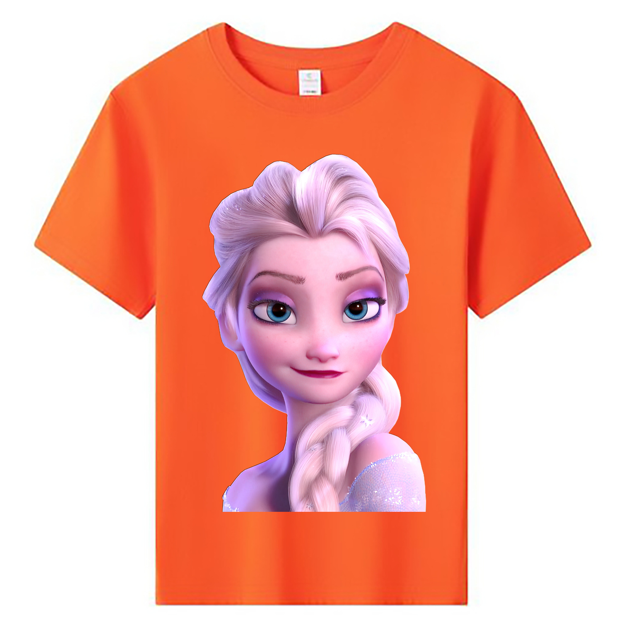 （画像用） アナと雪の女王 アンナ エルサ Frozen Anna Elsa 綿100％キッズTシャツ（フロントプリント）