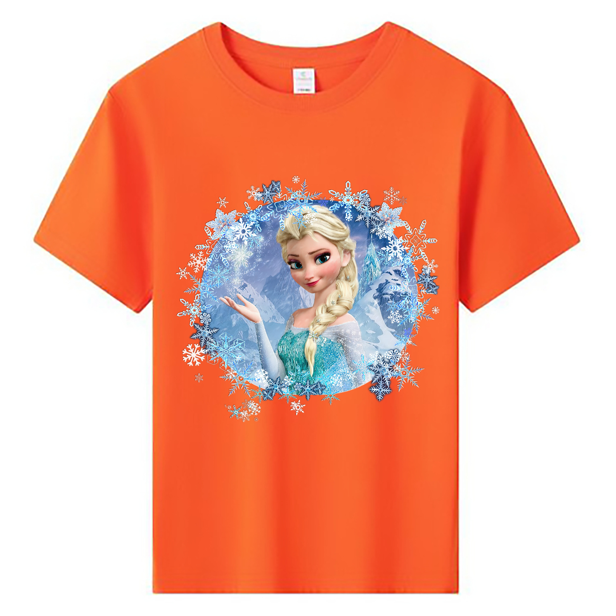 （画像用） アナと雪の女王 アンナ エルサ Frozen Anna Elsa 綿100％キッズTシャツ（フロントプリント）