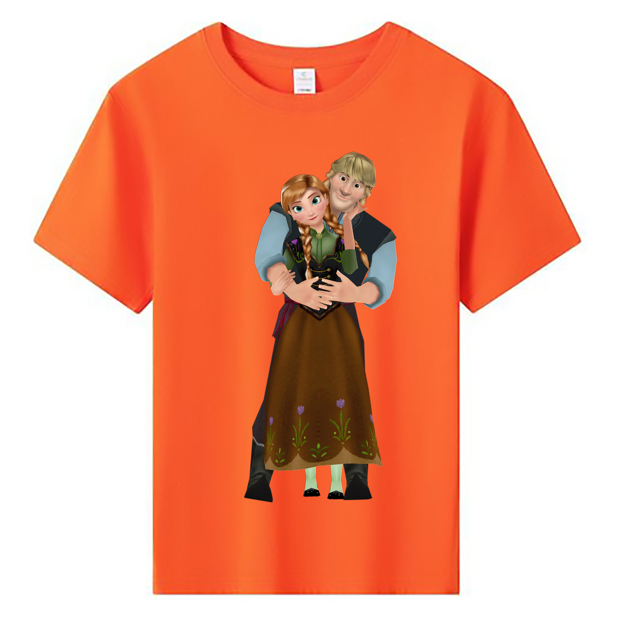 （画像用） アナと雪の女王 アンナ エルサ Frozen Anna Elsa 綿100％キッズTシャツ（フロントプリント）