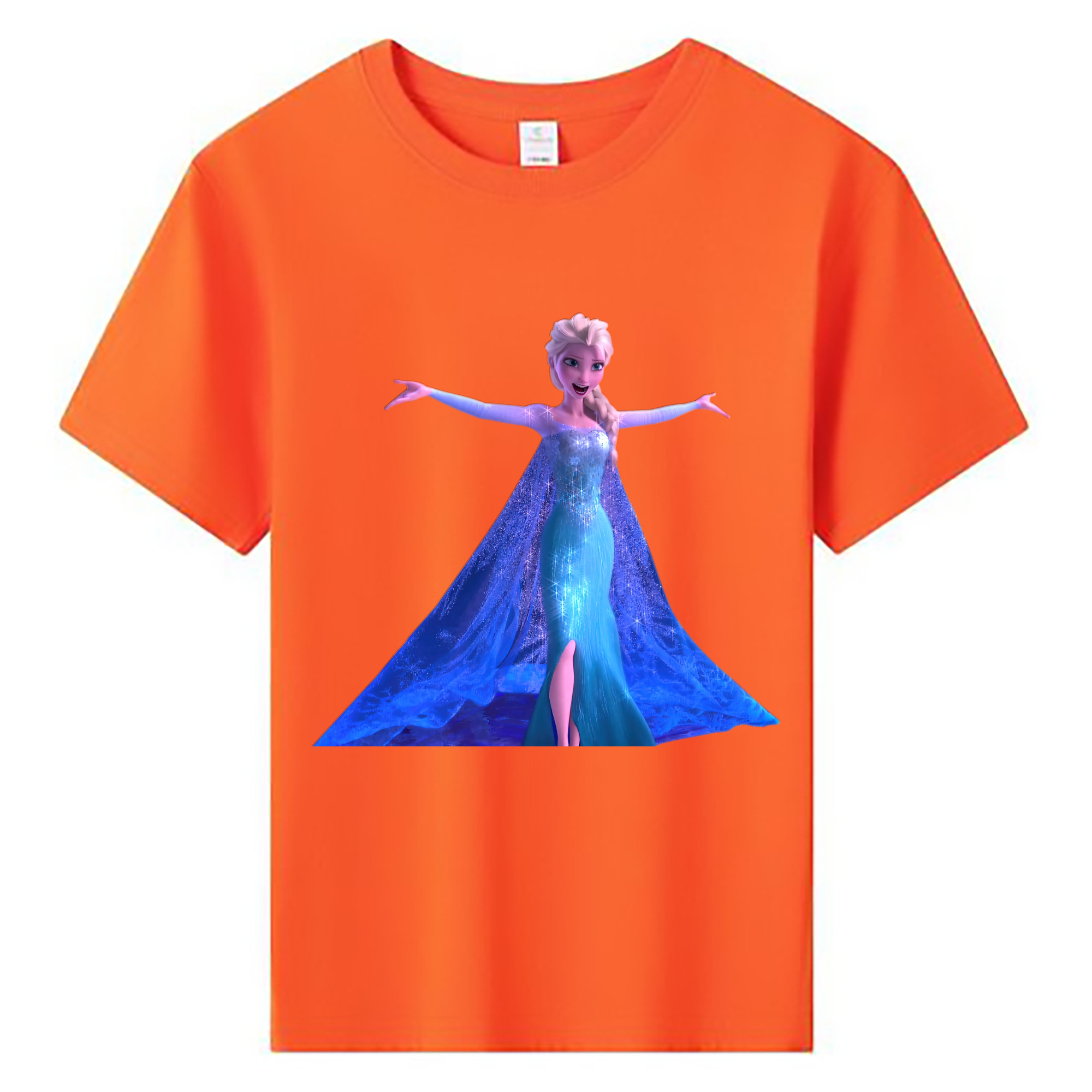 （画像用） アナと雪の女王 アンナ エルサ Frozen Anna Elsa 綿100％キッズTシャツ（フロントプリント）