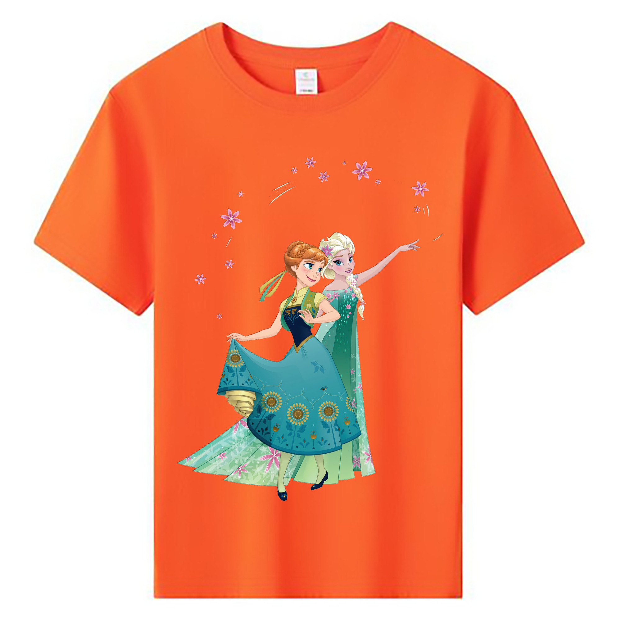 （画像用） アナと雪の女王 アンナ エルサ Frozen Anna Elsa 綿100％キッズTシャツ（フロントプリント）
