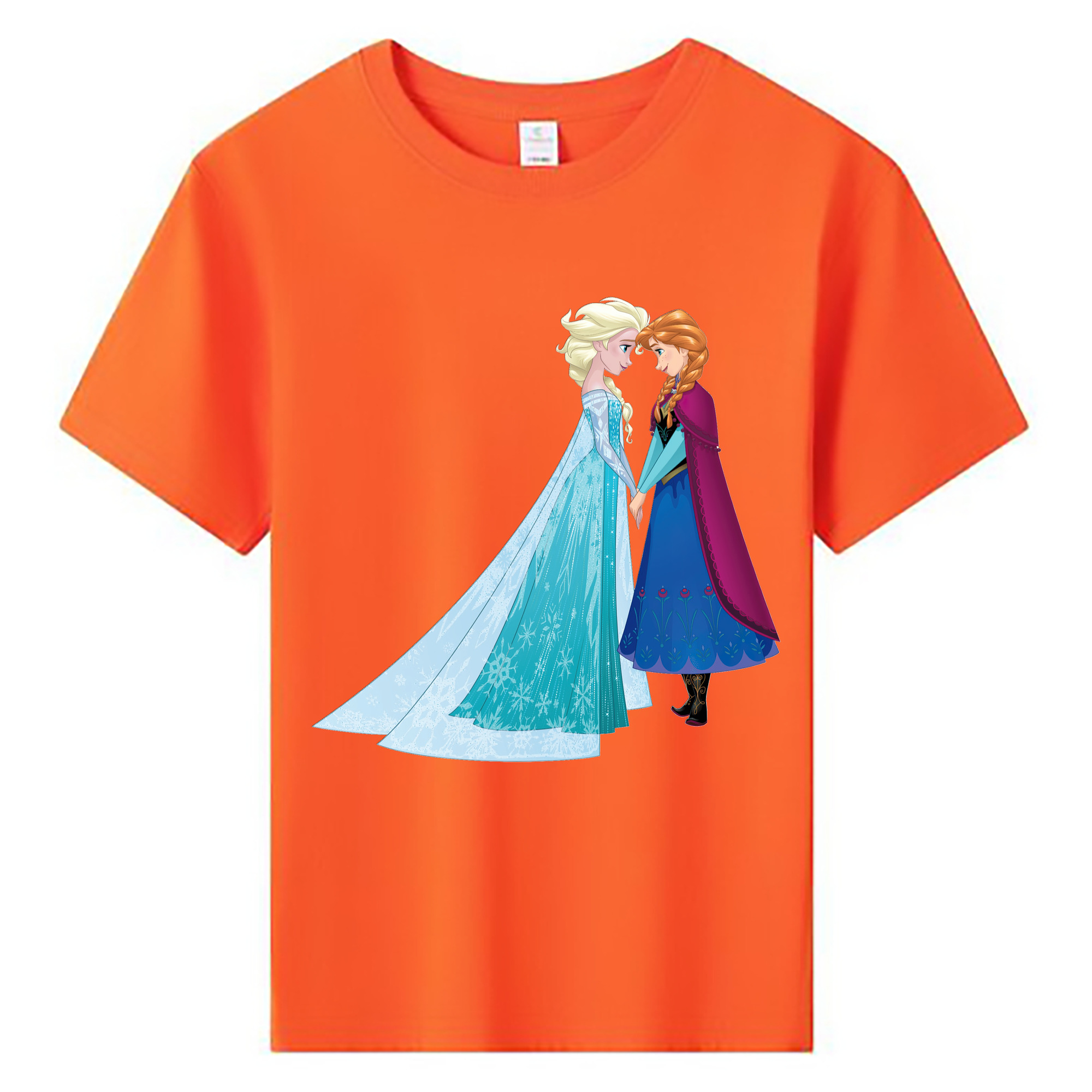 （画像用） アナと雪の女王 アンナ エルサ Frozen Anna Elsa 綿100％キッズTシャツ（フロントプリント）