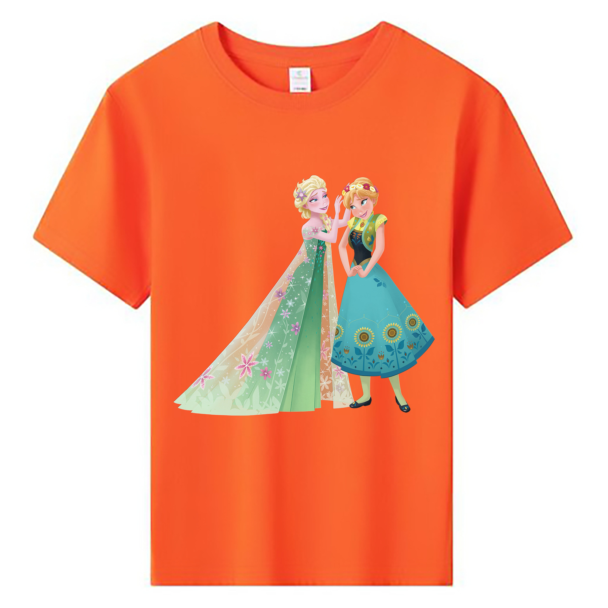 （画像用） アナと雪の女王 アンナ エルサ Frozen Anna Elsa 綿100％キッズTシャツ（フロントプリント）