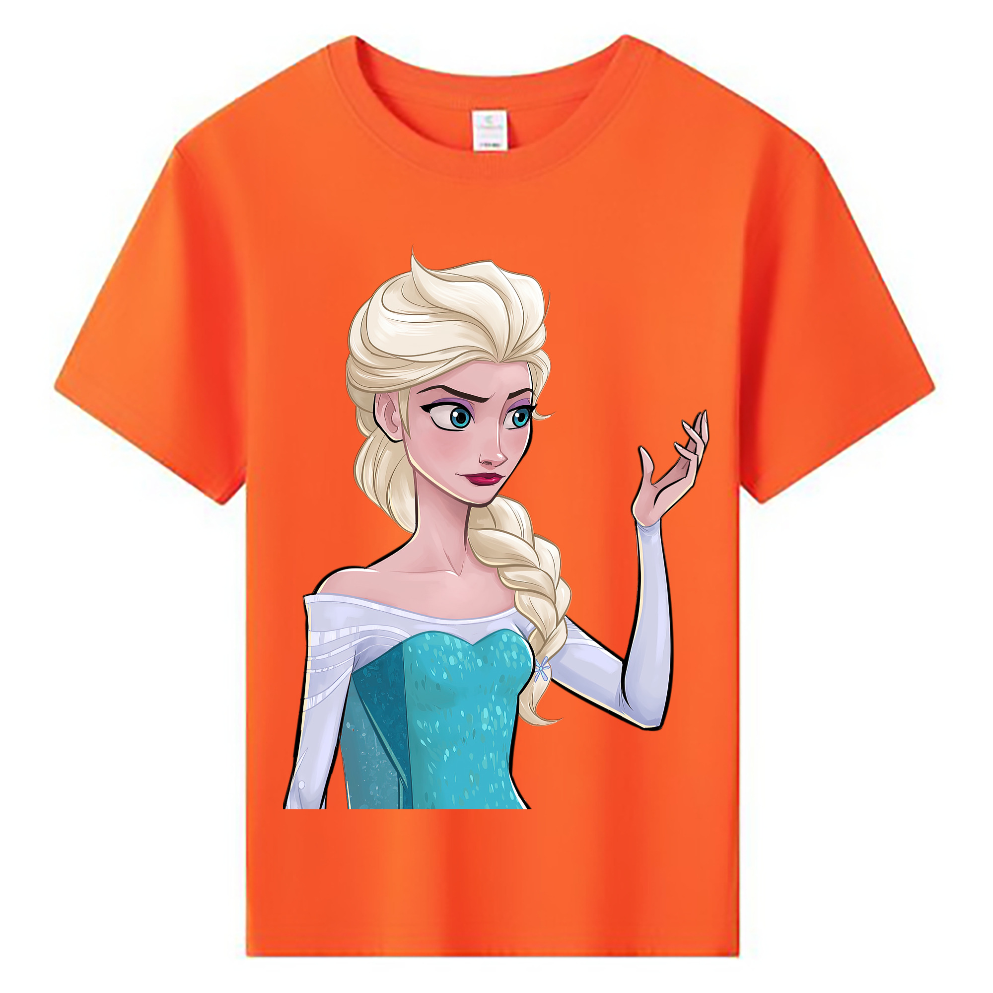 （画像用） アナと雪の女王 アンナ エルサ Frozen Anna Elsa 綿100％キッズTシャツ（フロントプリント）