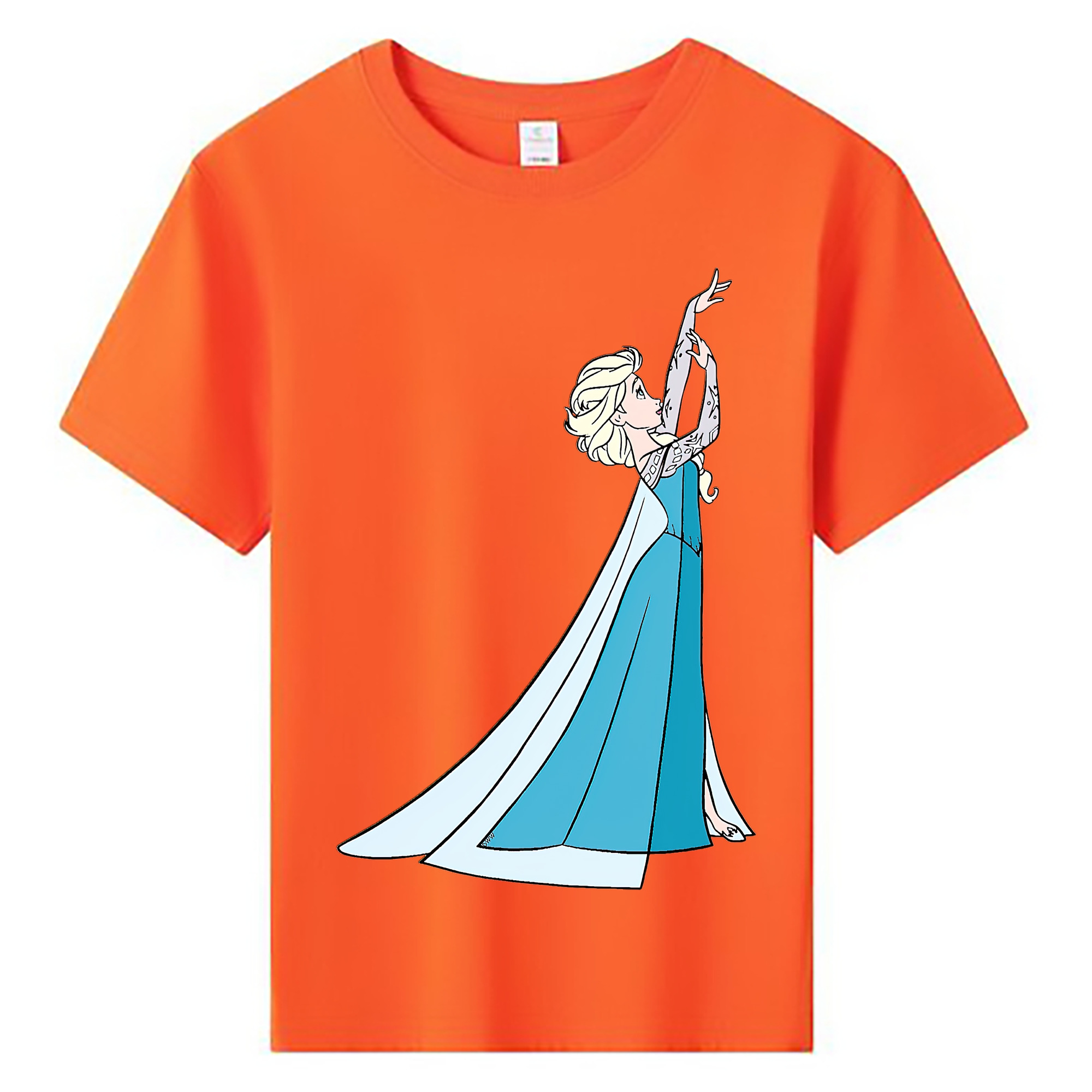 （画像用） アナと雪の女王 アンナ エルサ Frozen Anna Elsa 綿100％キッズTシャツ（フロントプリント）