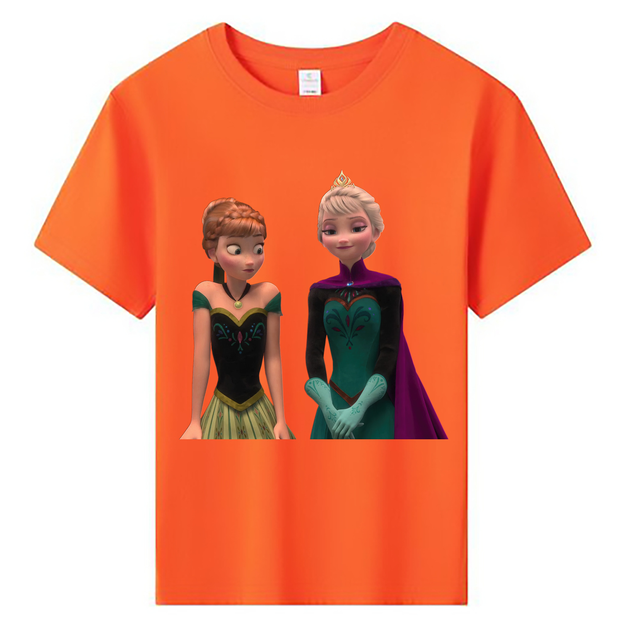 （画像用） アナと雪の女王 アンナ エルサ Frozen Anna Elsa 綿100％キッズTシャツ（フロントプリント）