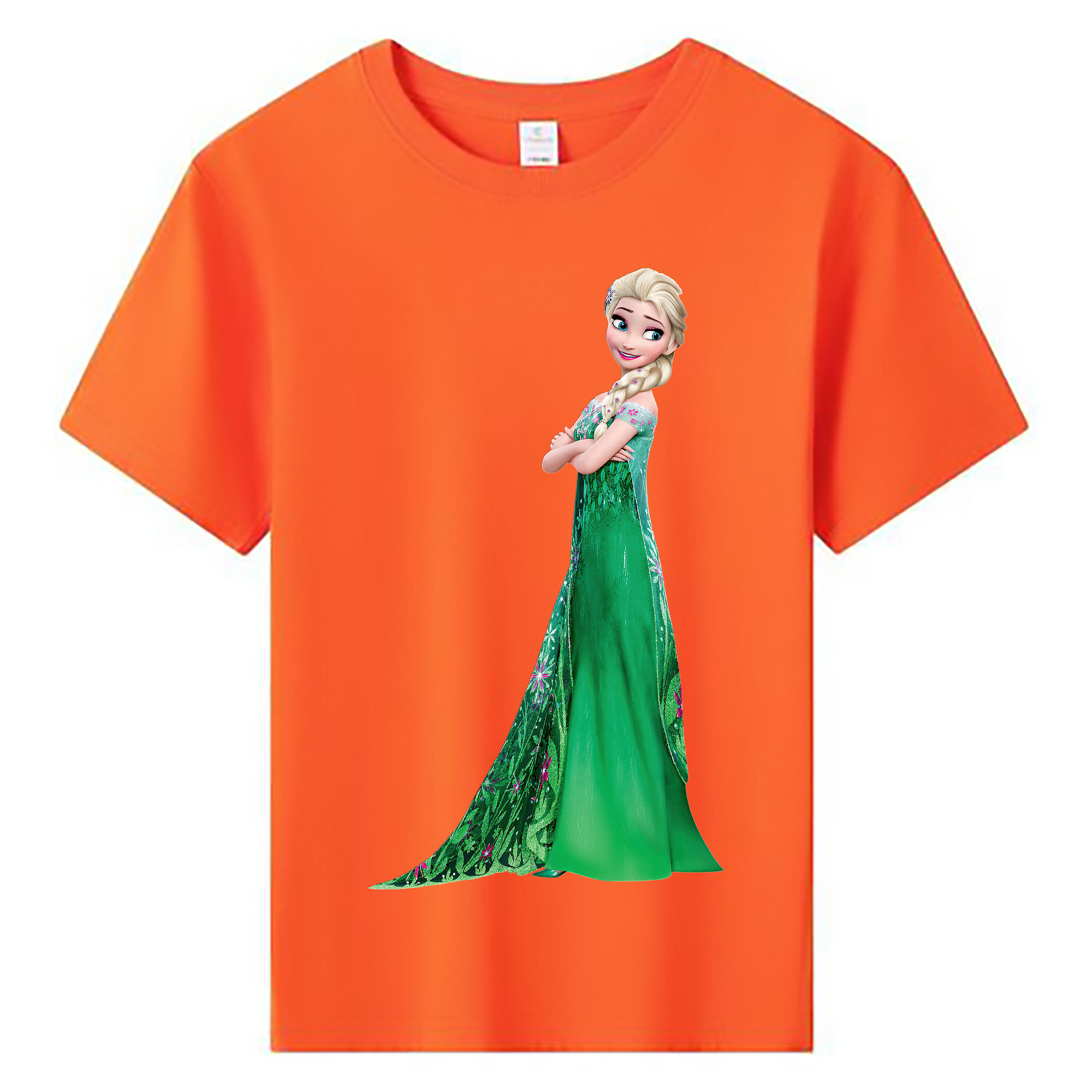 （画像用） アナと雪の女王 アンナ エルサ Frozen Anna Elsa 綿100％キッズTシャツ（フロントプリント）