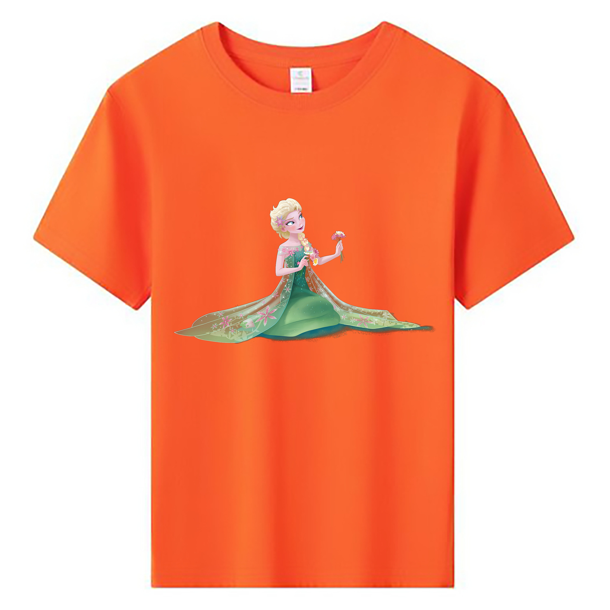 （画像用） アナと雪の女王 アンナ エルサ Frozen Anna Elsa 綿100％キッズTシャツ（フロントプリント）