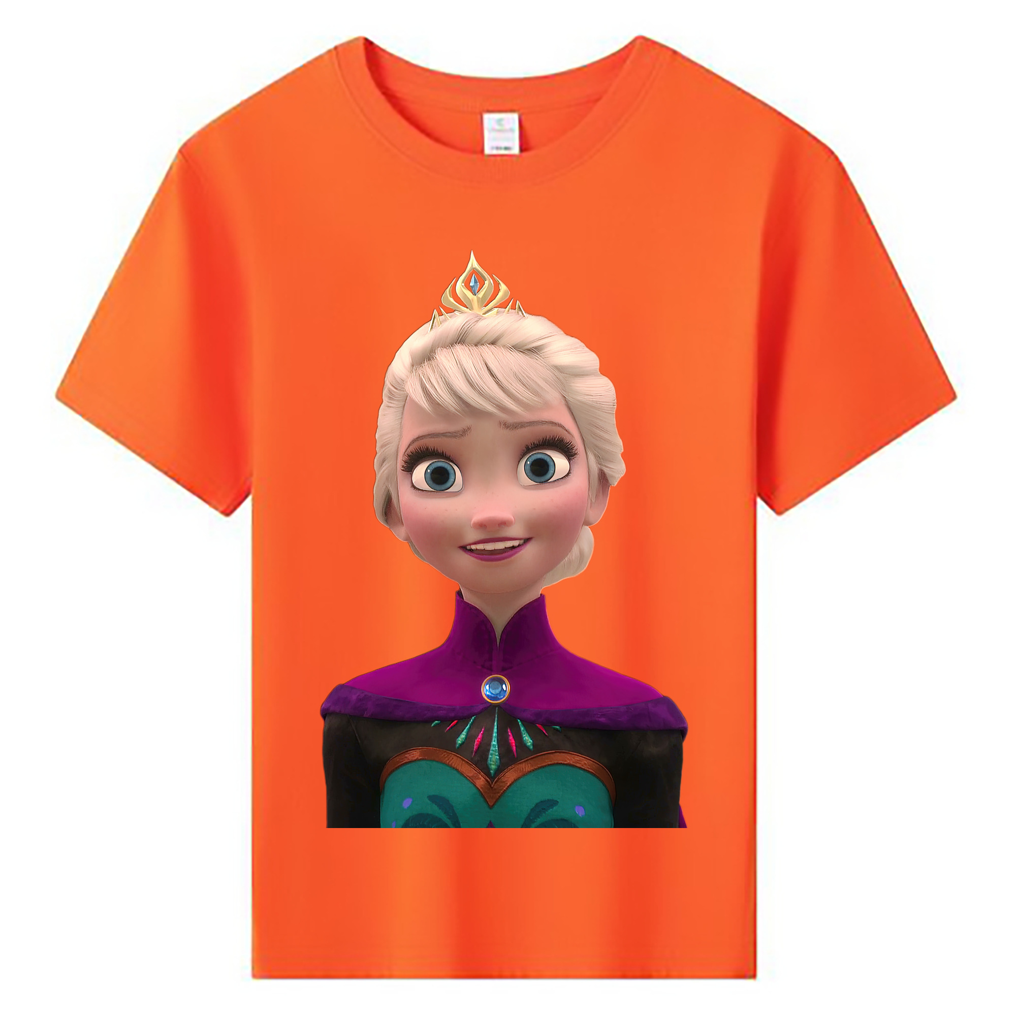 （画像用） アナと雪の女王 アンナ エルサ Frozen Anna Elsa 綿100％キッズTシャツ（フロントプリント）