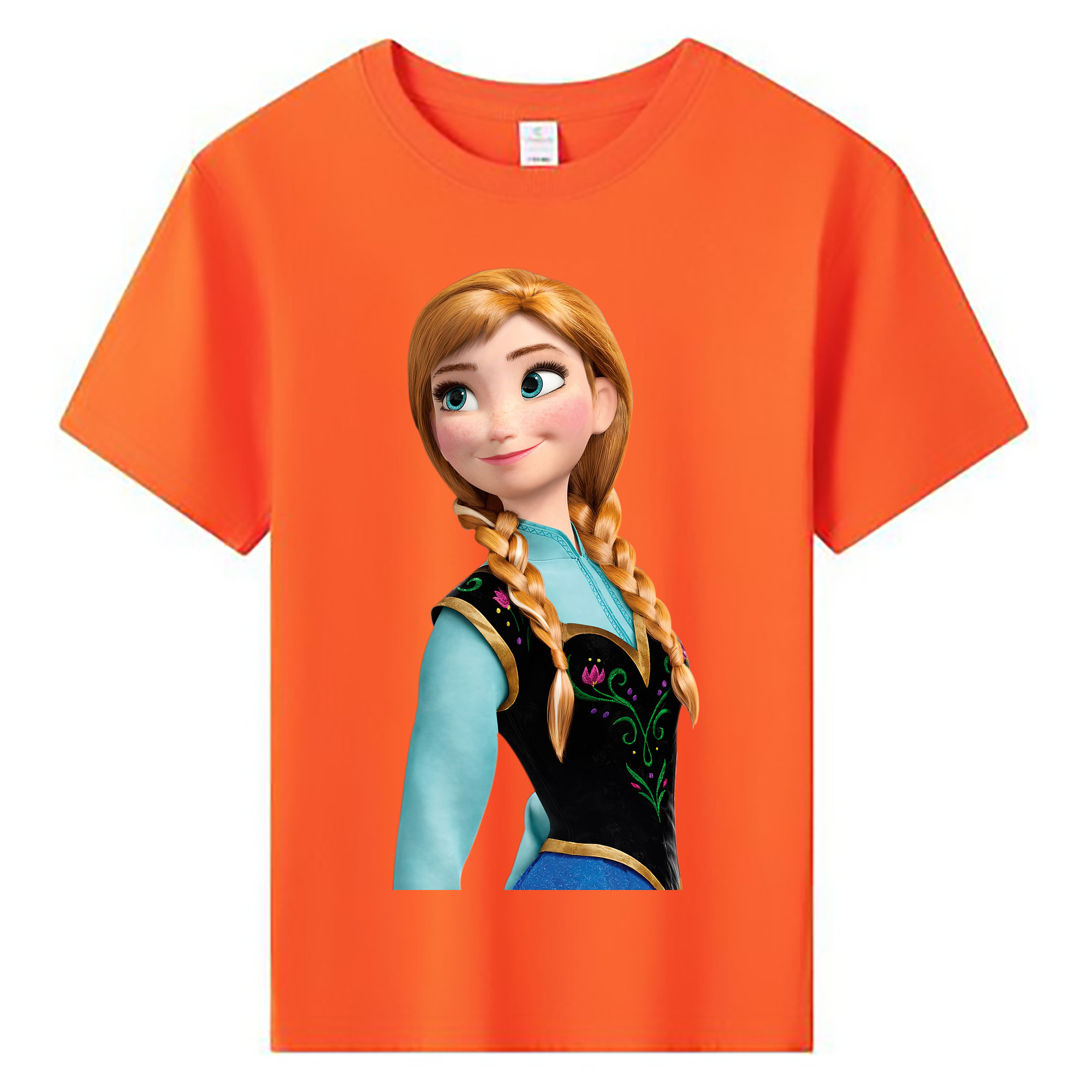 （画像用） アナと雪の女王 アンナ エルサ Frozen Anna Elsa 綿100％キッズTシャツ（フロントプリント）