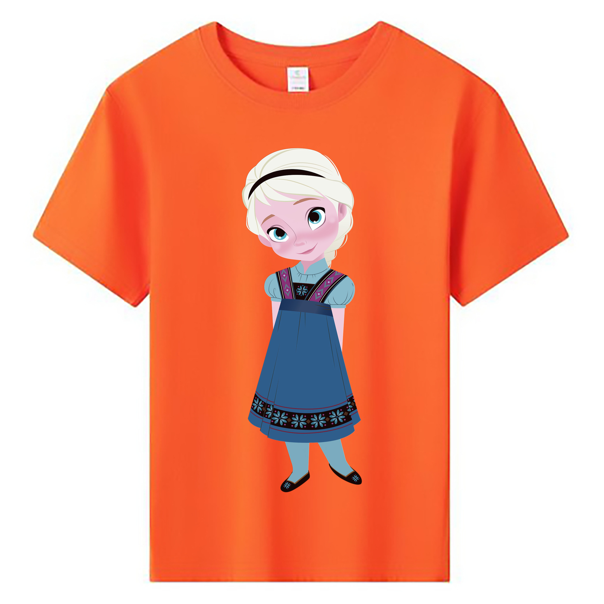 （画像用） アナと雪の女王 アンナ エルサ Frozen Anna Elsa 綿100％キッズTシャツ（フロントプリント）