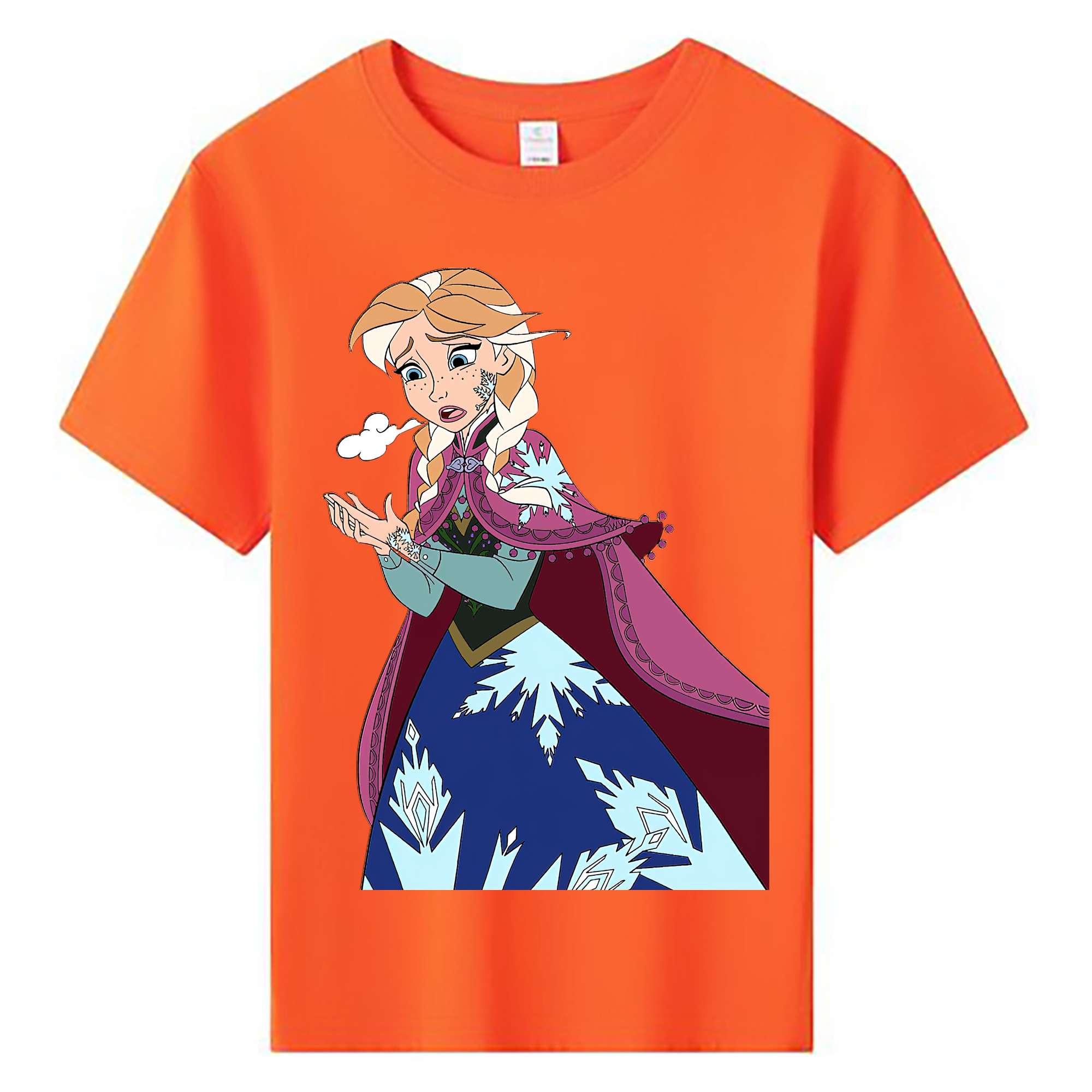 （画像用） アナと雪の女王 アンナ エルサ Frozen Anna Elsa 綿100％キッズTシャツ（フロントプリント）