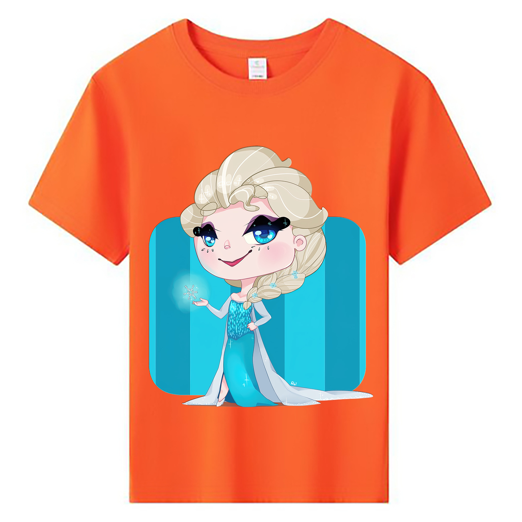 （画像用） アナと雪の女王 アンナ エルサ Frozen Anna Elsa 綿100％キッズTシャツ（フロントプリント）