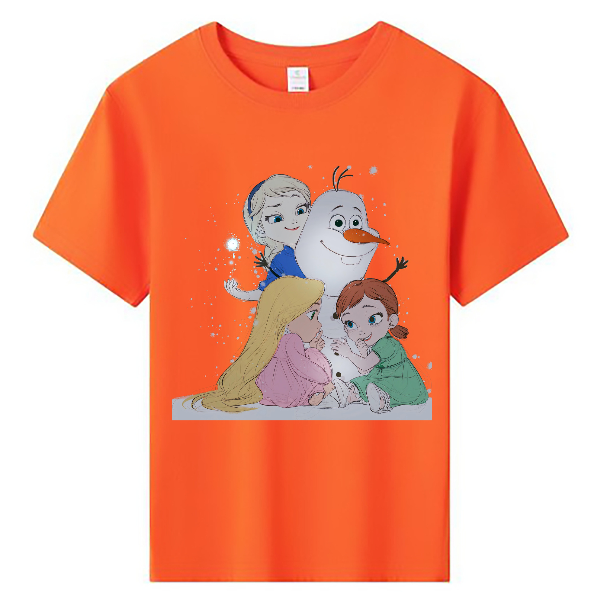 （画像用） アナと雪の女王 アンナ エルサ Frozen Anna Elsa 綿100％キッズTシャツ（フロントプリント）