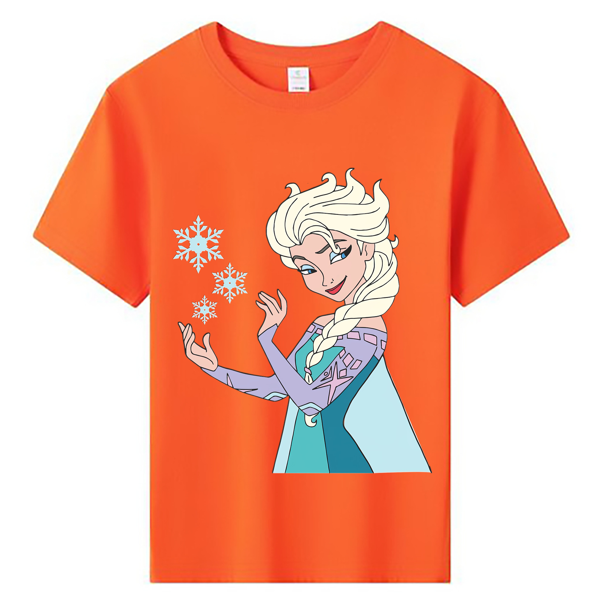 （画像用） アナと雪の女王 アンナ エルサ Frozen Anna Elsa 綿100％キッズTシャツ（フロントプリント）