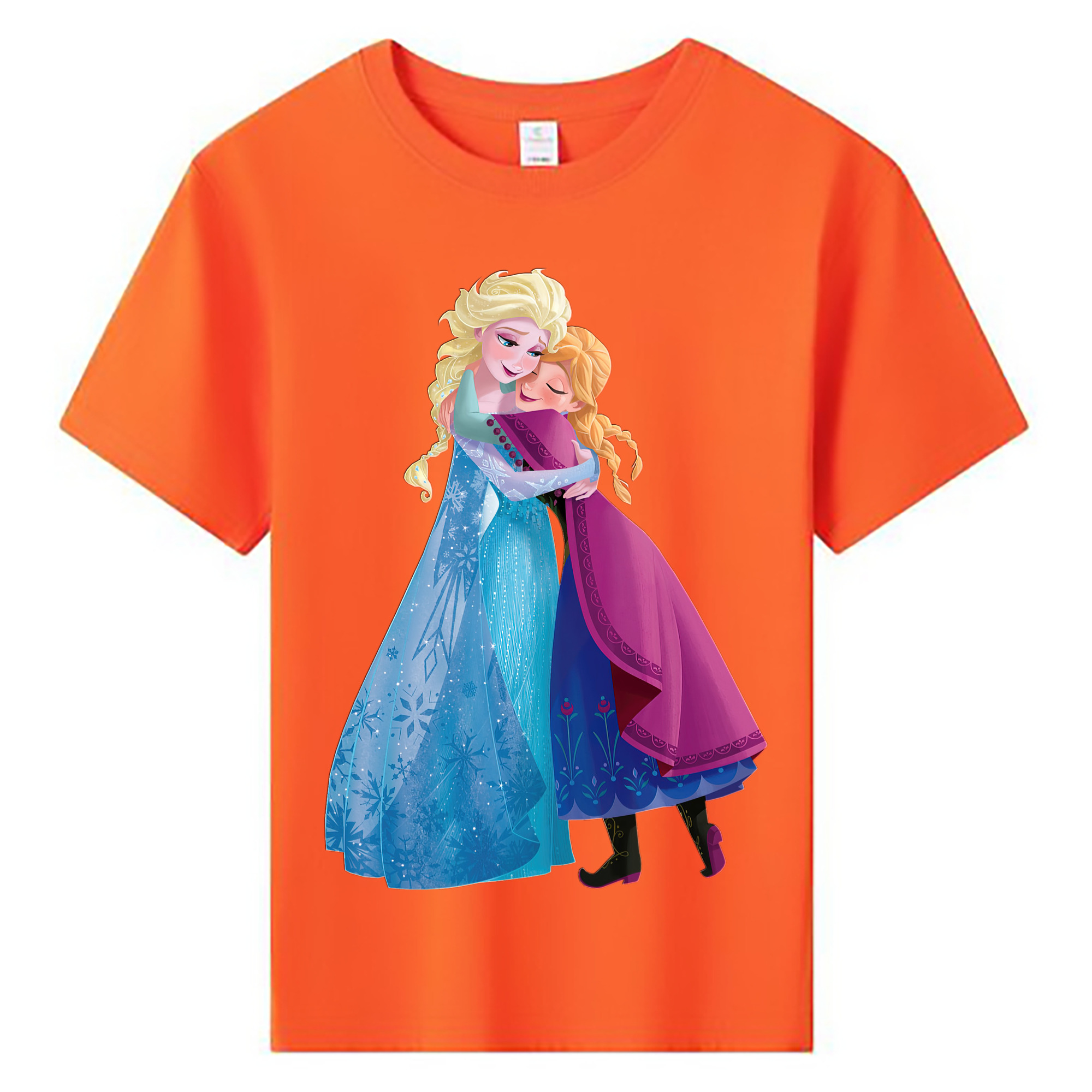（画像用） アナと雪の女王 アンナ エルサ Frozen Anna Elsa 綿100％キッズTシャツ（フロントプリント）