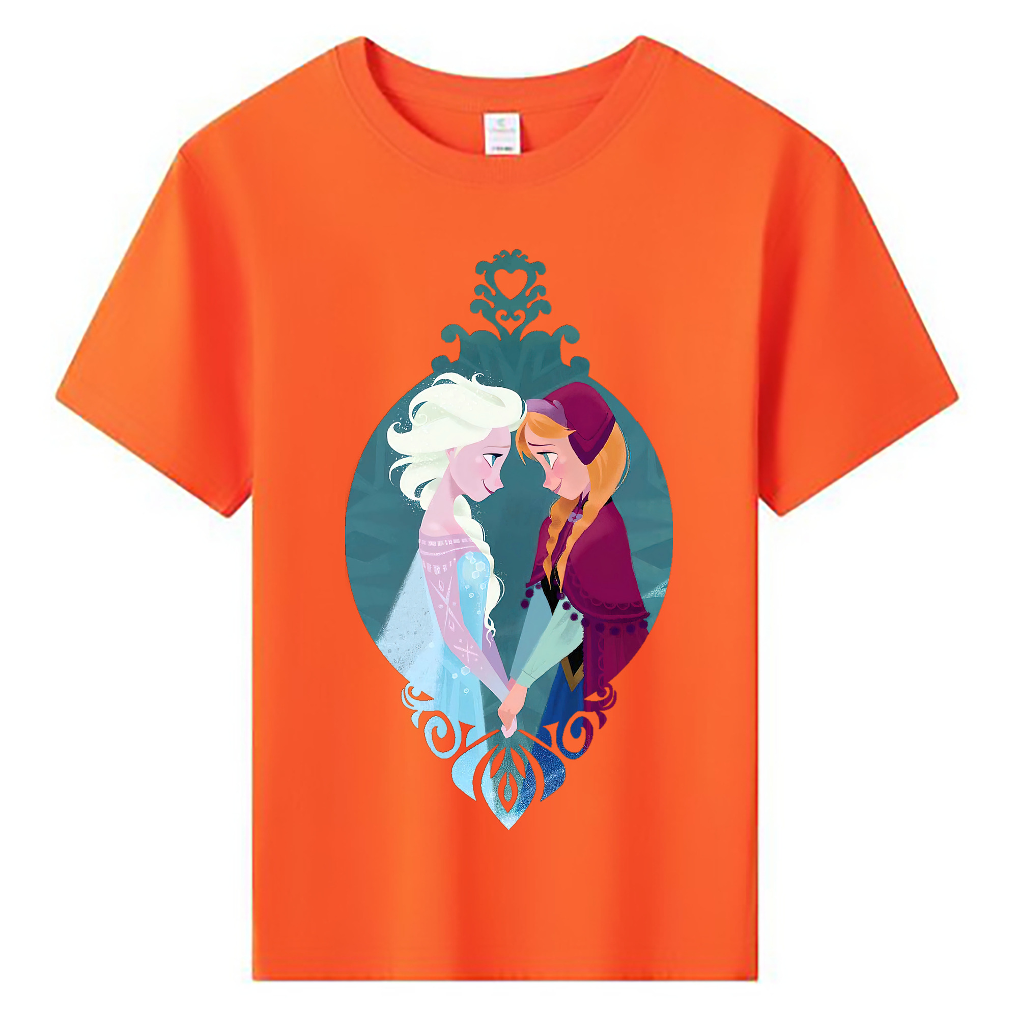 （画像用） アナと雪の女王 アンナ エルサ Frozen Anna Elsa 綿100％キッズTシャツ（フロントプリント）