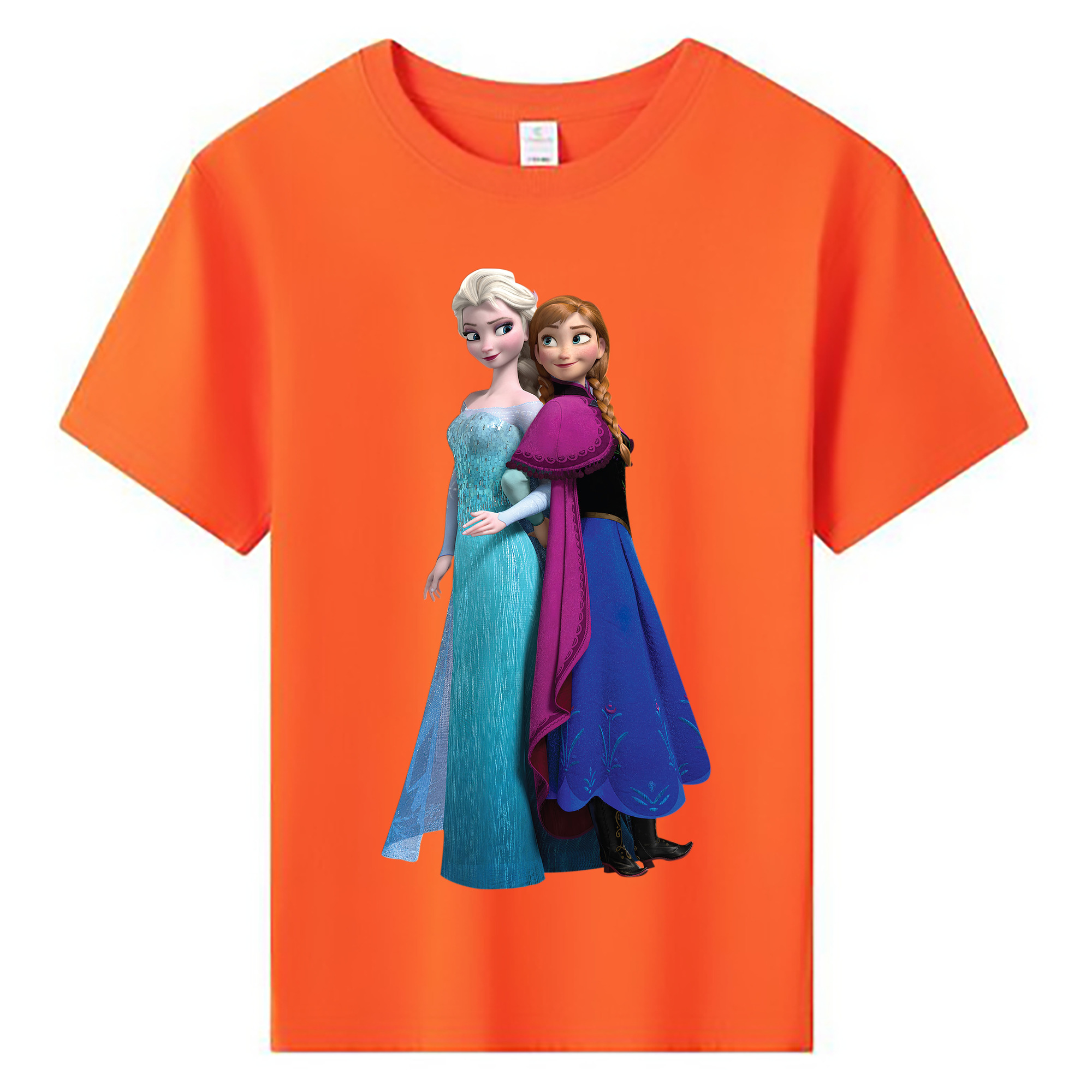 （画像用） アナと雪の女王 アンナ エルサ Frozen Anna Elsa 綿100％キッズTシャツ（フロントプリント）